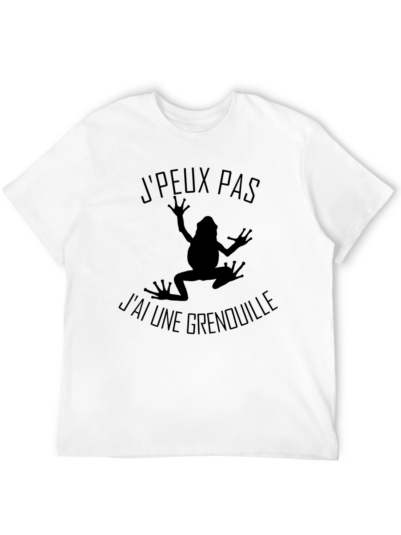 Mens Black T-Shirt - Frog Graphic French Text