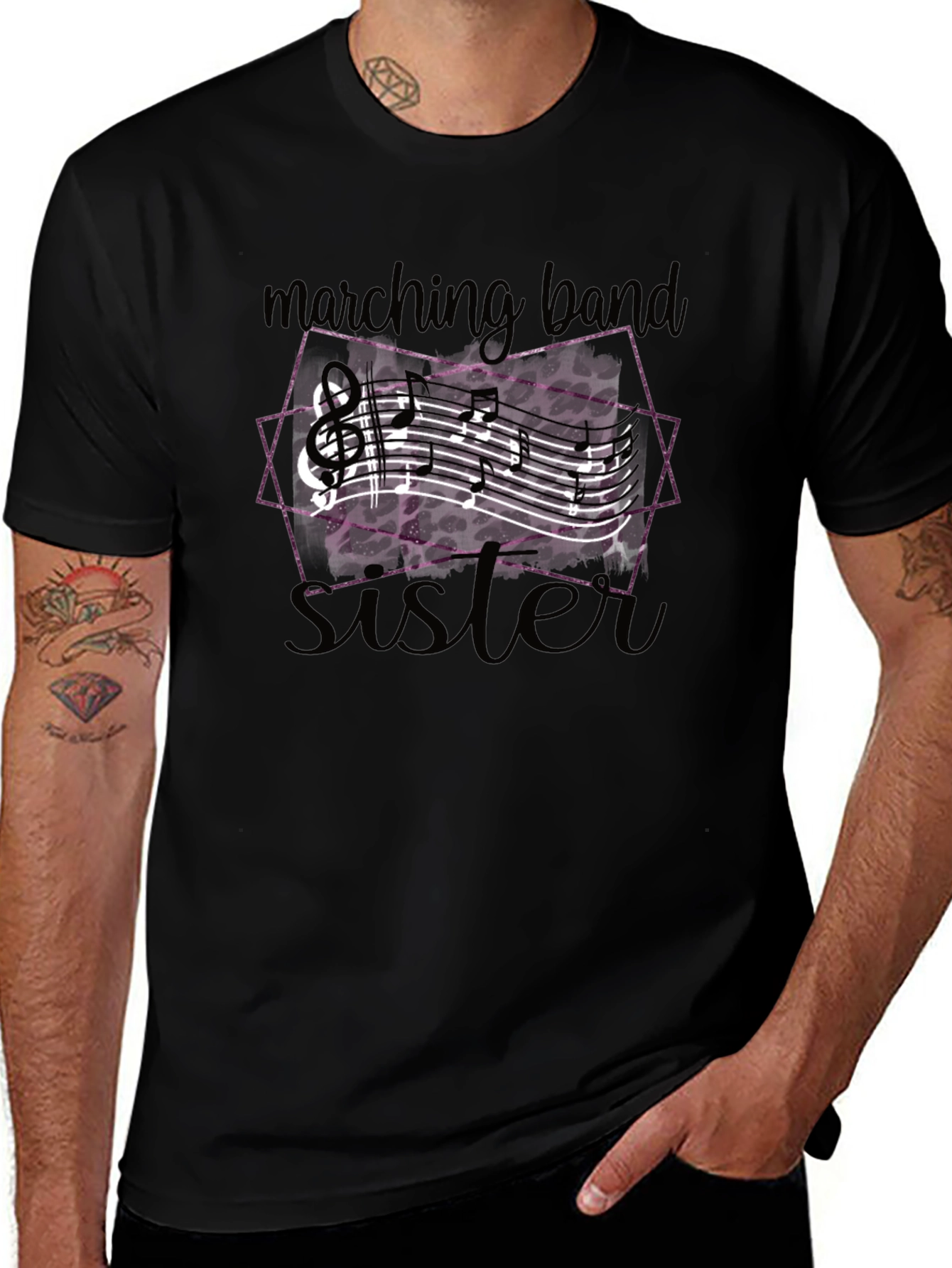 Marching Band Sister T-Shirt - Music Design