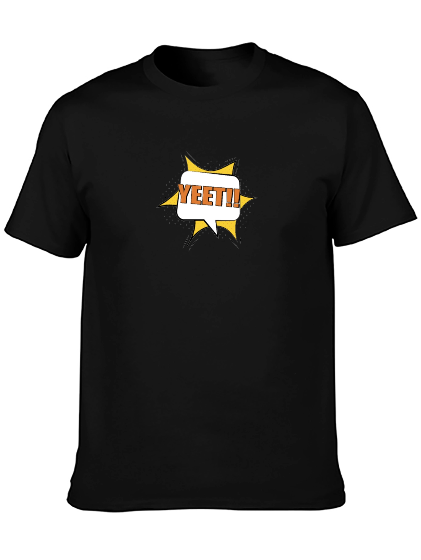 YEET! Graphic Tee - Black Cotton Casual T-Shirt