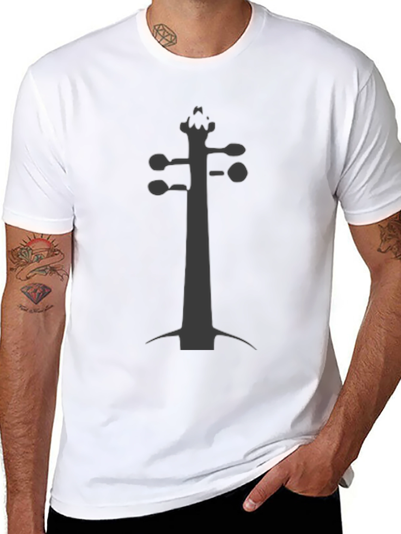Violin Scroll Black Tee - Musicians Fashion