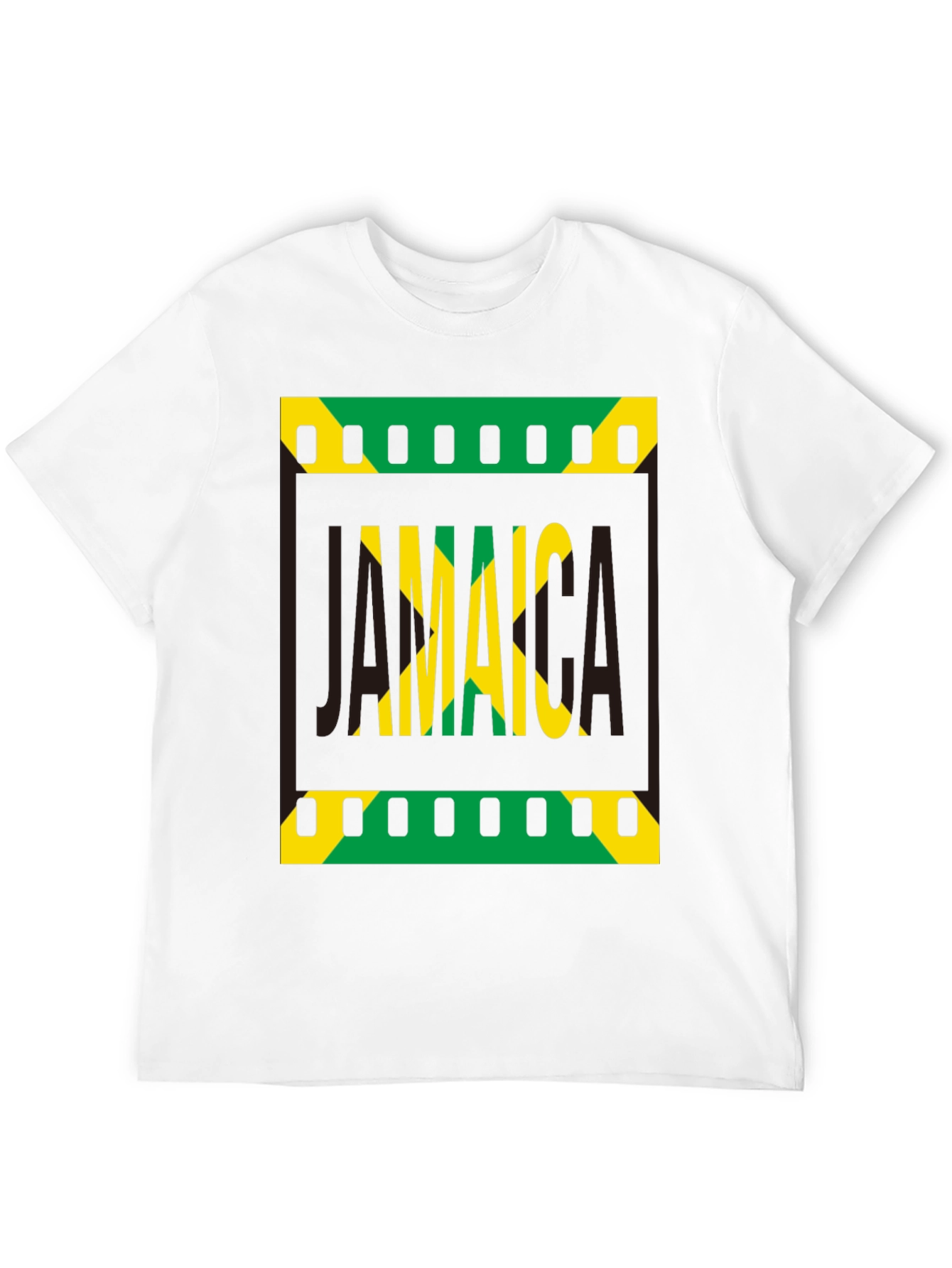 Jamaica Flag Graphic Print Black T-Shirt