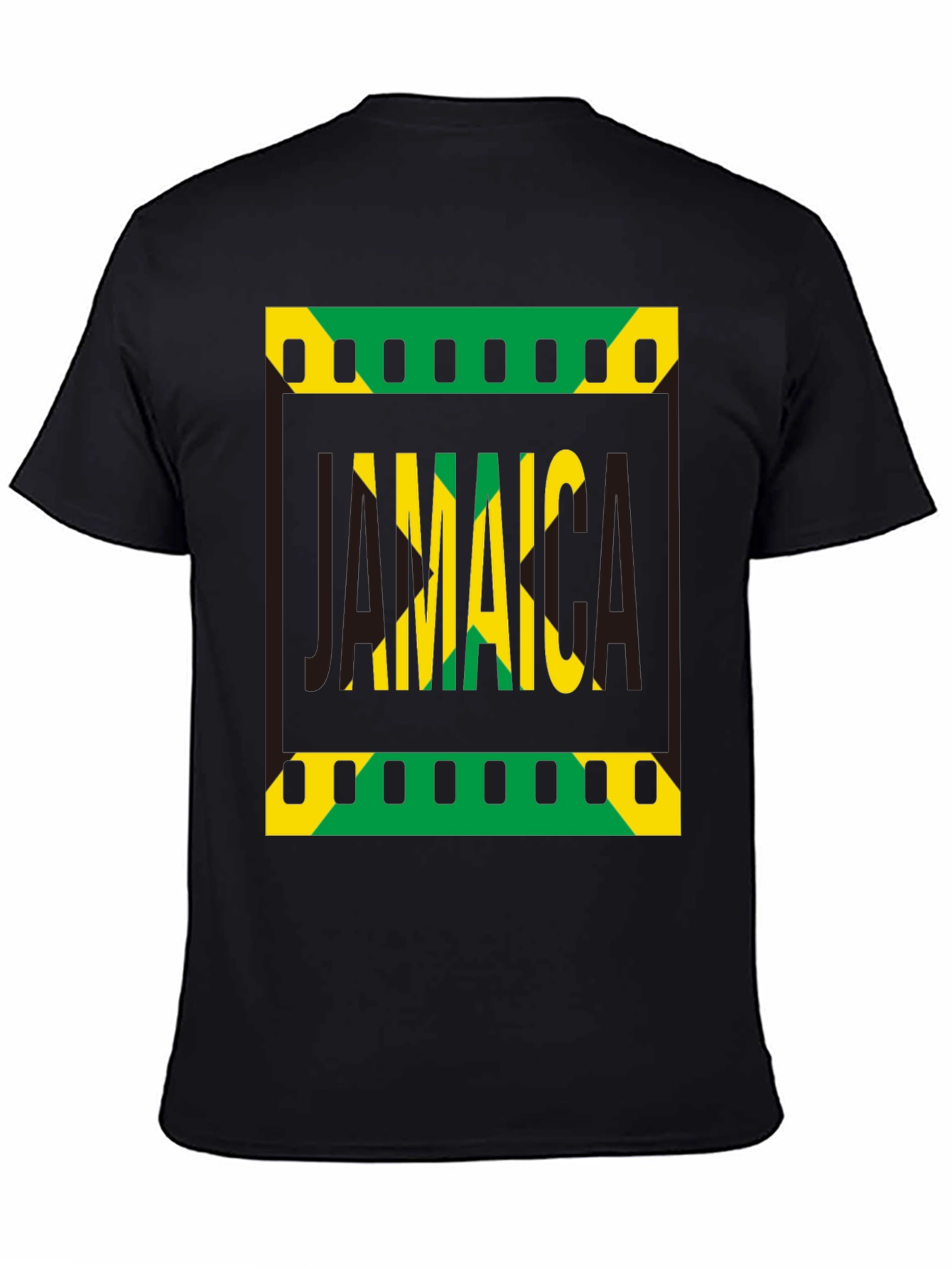 Jamaica Flag Graphic Print Black T-Shirt