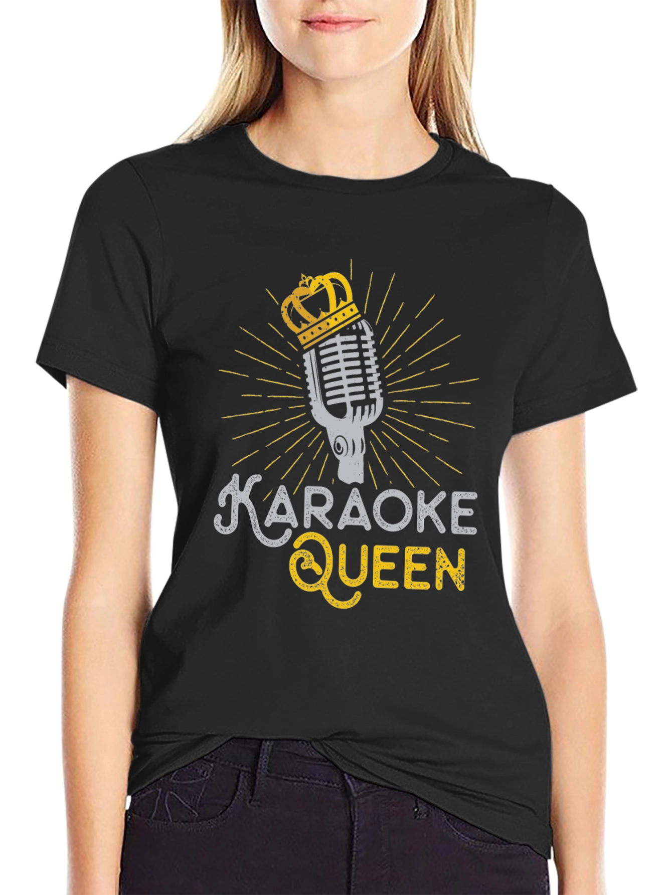 Karaoke Queen Graphic Tee - Black T-Shirt