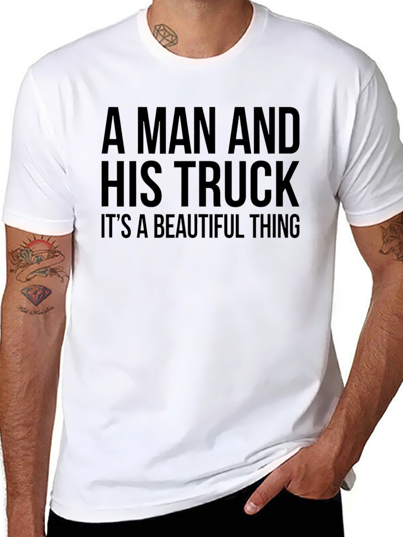 A Man and His Truck Black Graphic Tee
