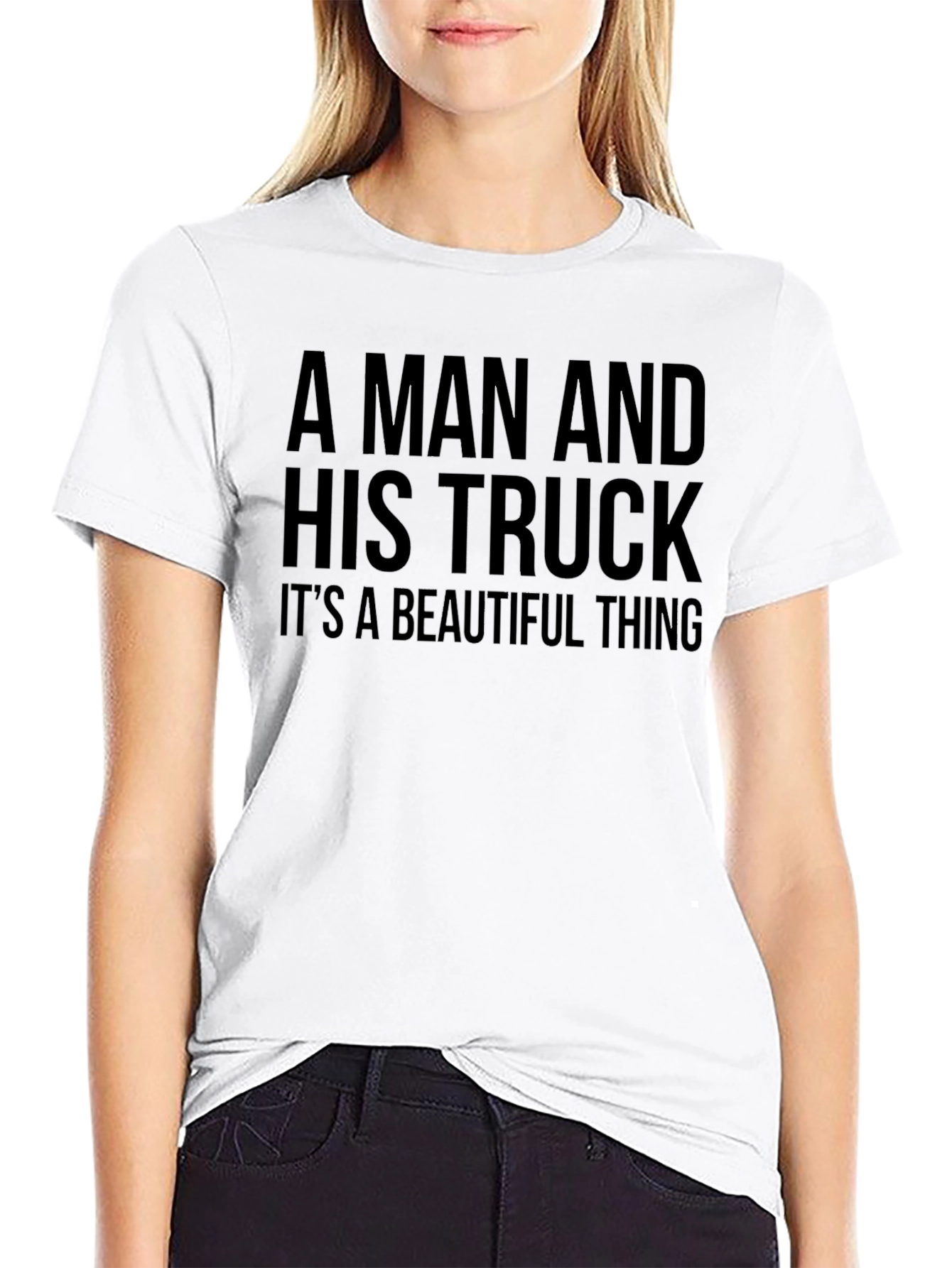 A Man and His Truck Black Graphic Tee