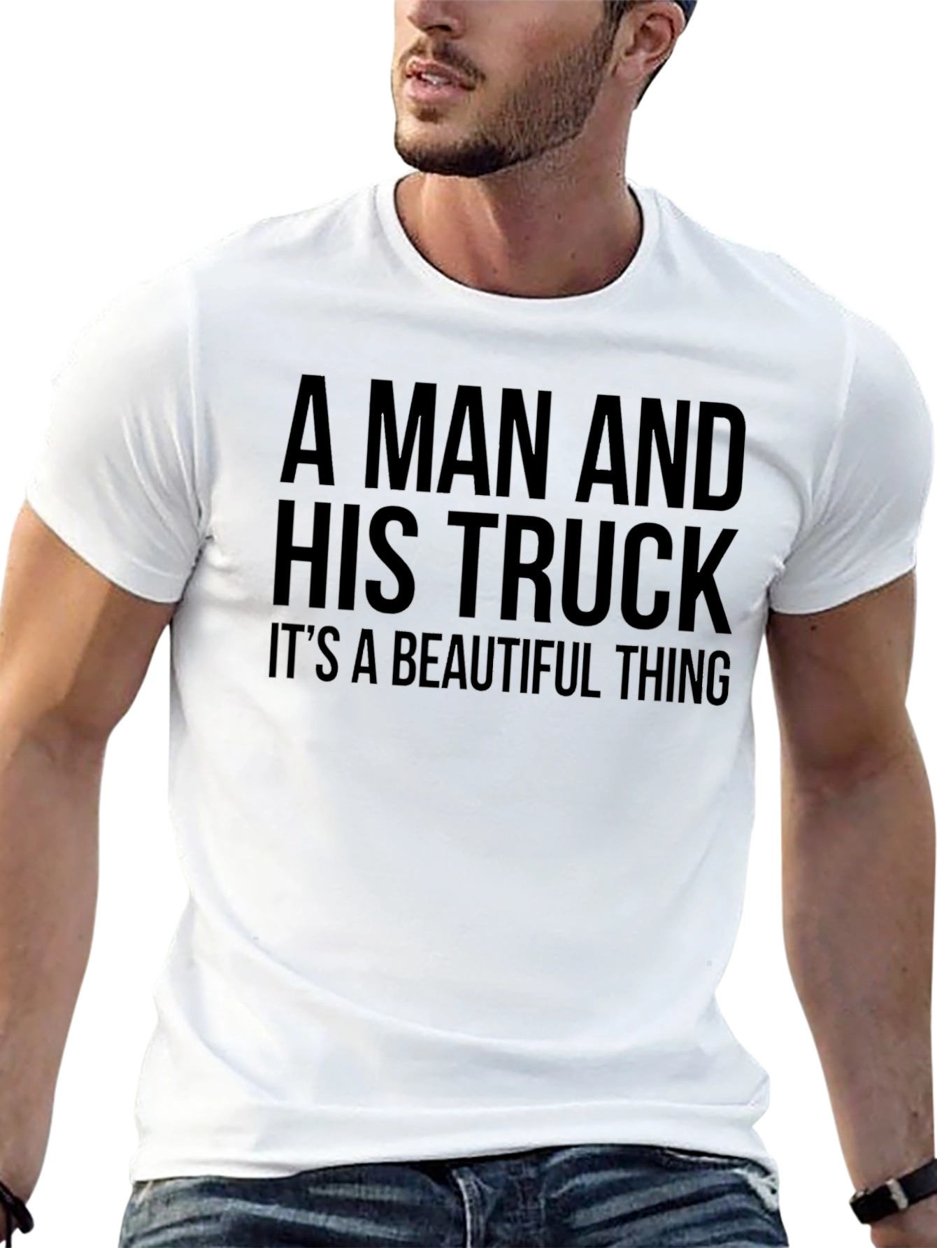 A Man and His Truck Black Graphic Tee