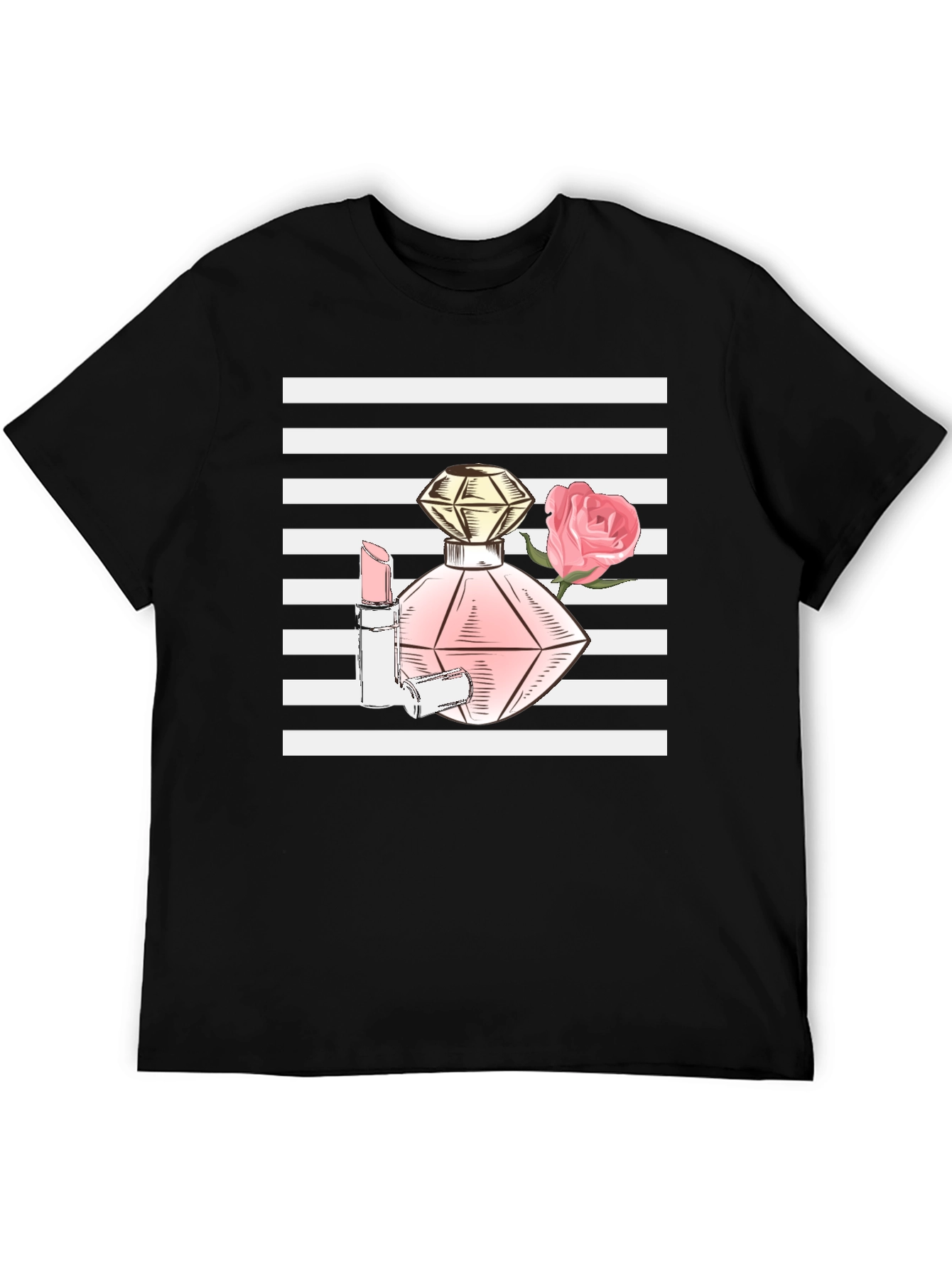 Stylish Black T-Shirt with Fashion Print