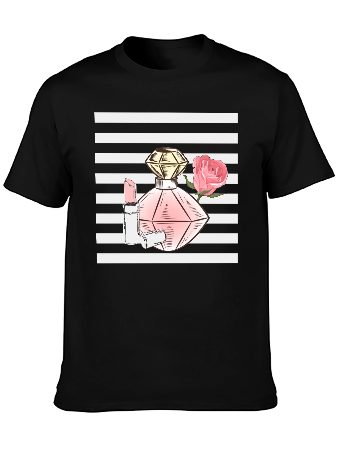 Stylish Black T-Shirt with Fashion Print