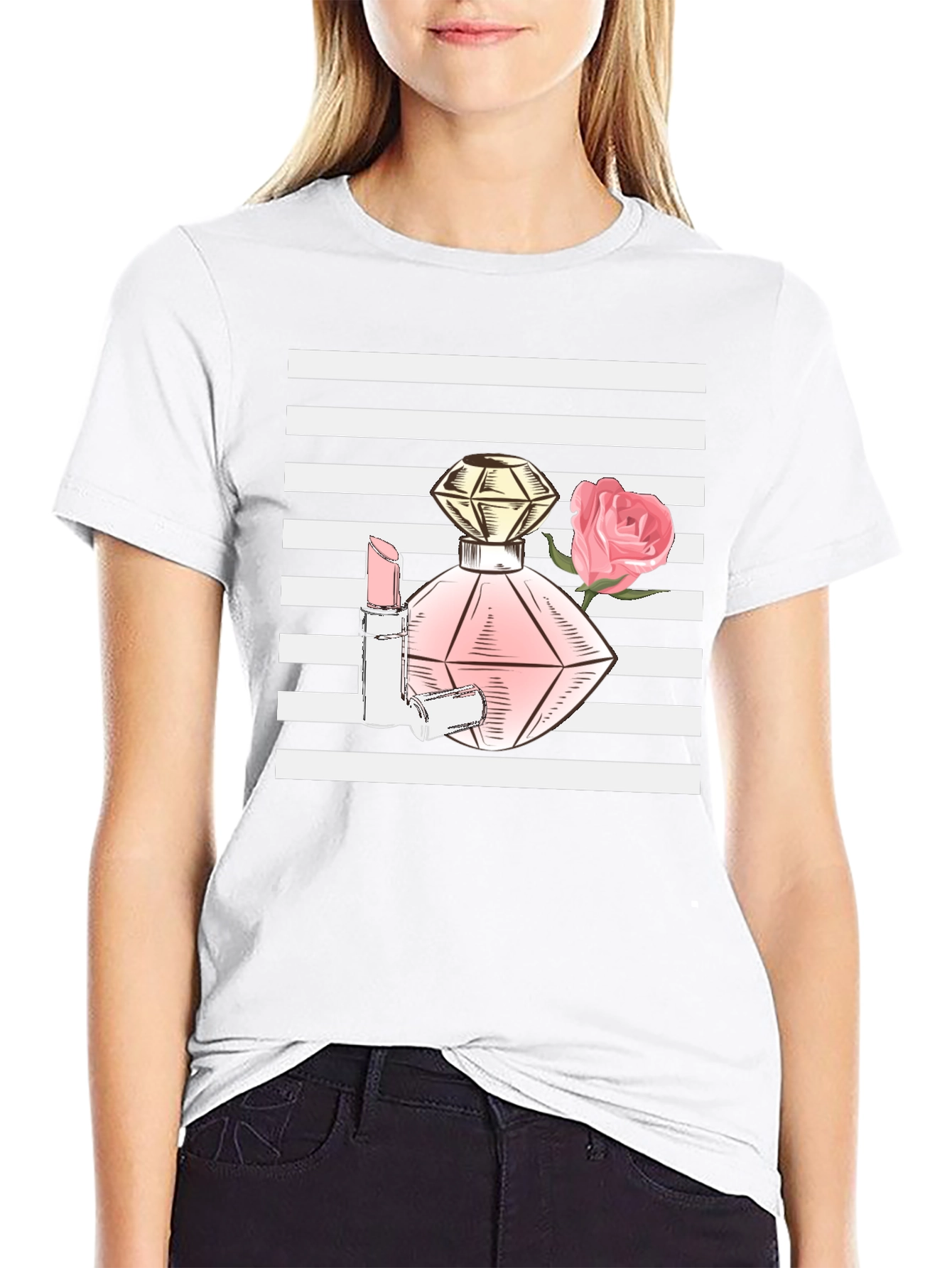 Stylish Black T-Shirt with Fashion Print