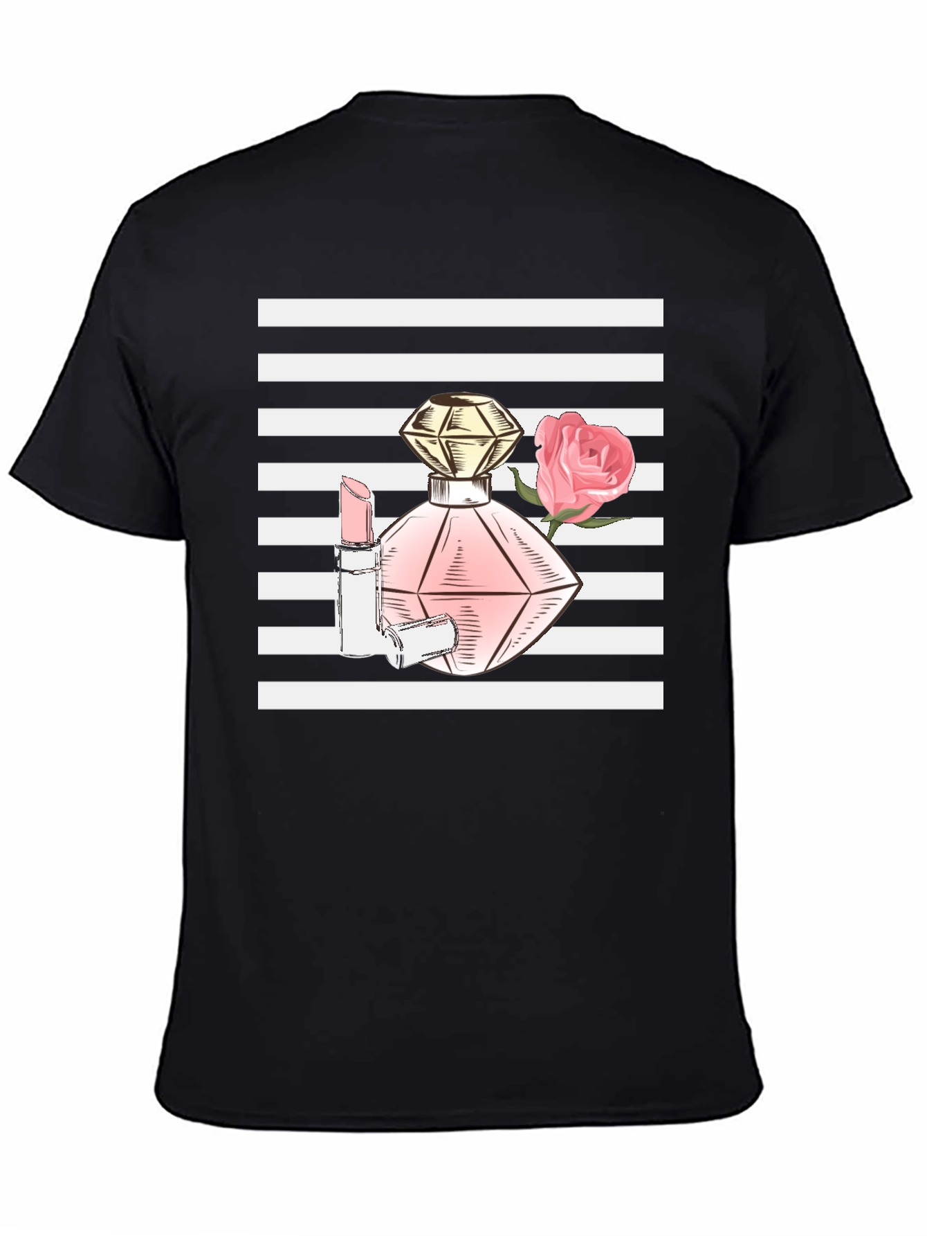 Stylish Black T-Shirt with Fashion Print