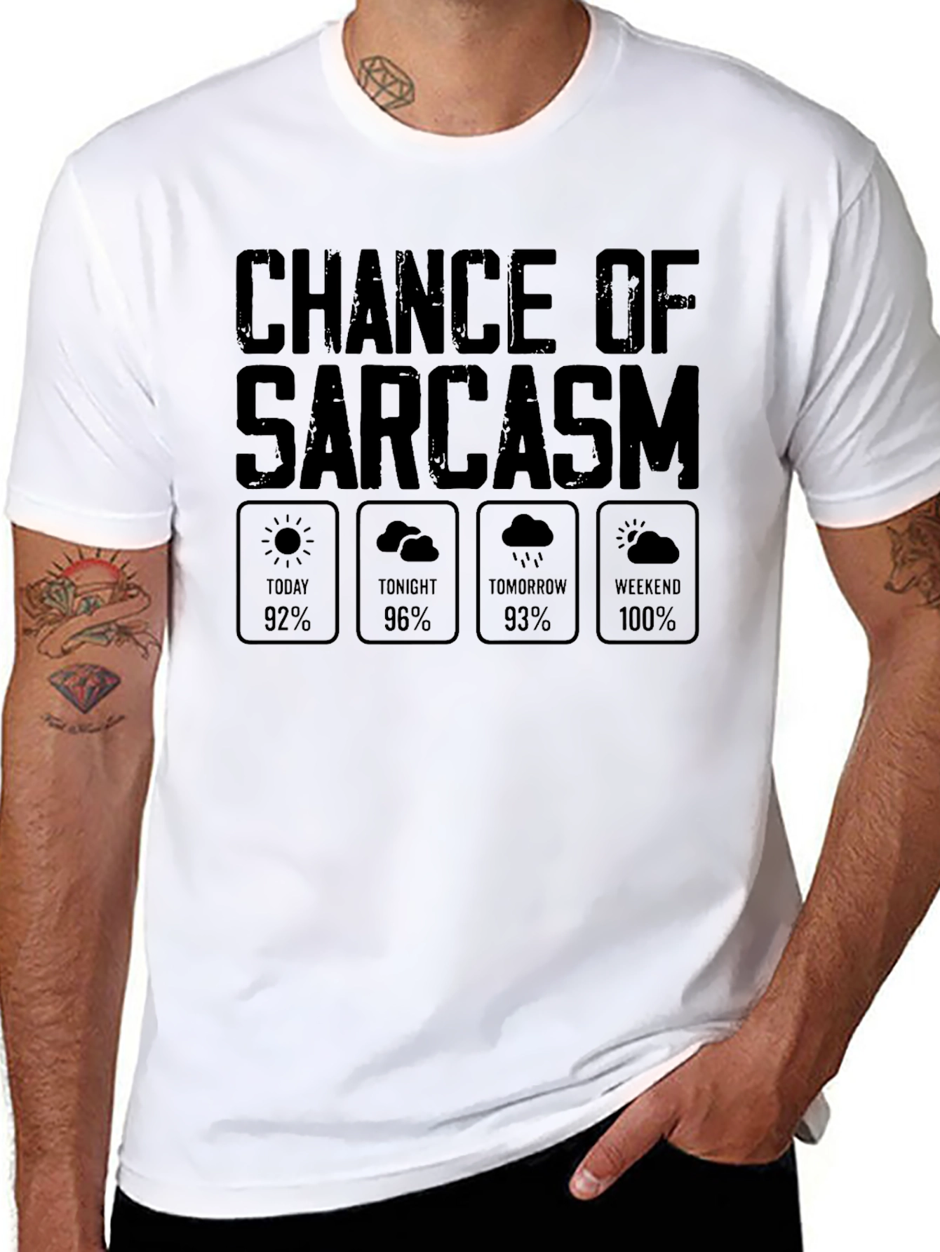 Sarcasm Weather Report Graphic Novelty T-Shirt