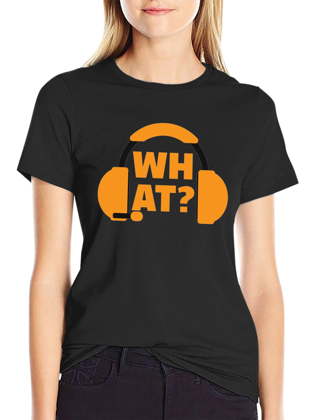 What? Headphones Graphic T-Shirt - Black