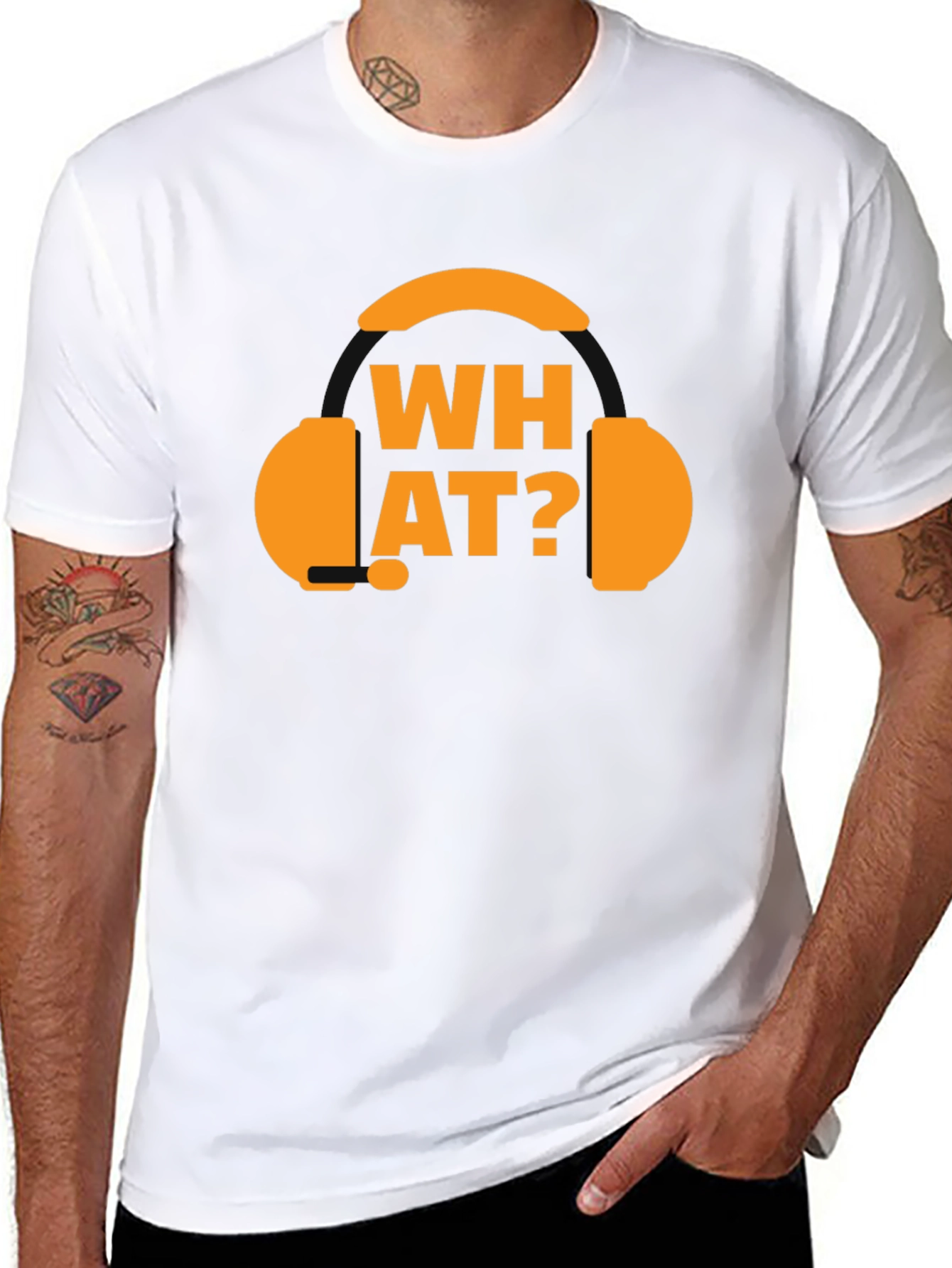 What? Headphones Graphic T-Shirt - Black