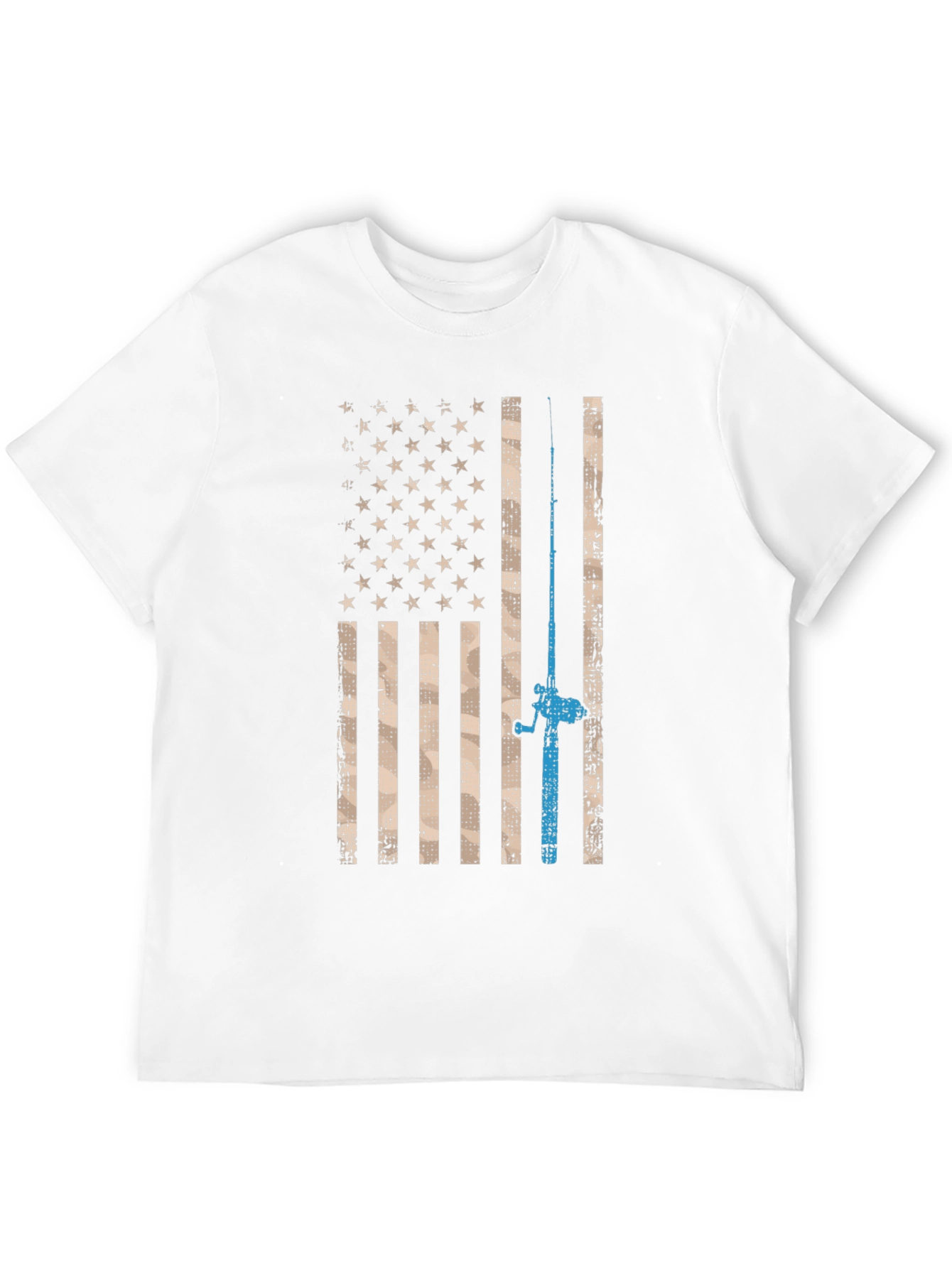 Patriotic Fishing T-Shirt - American Flag Design