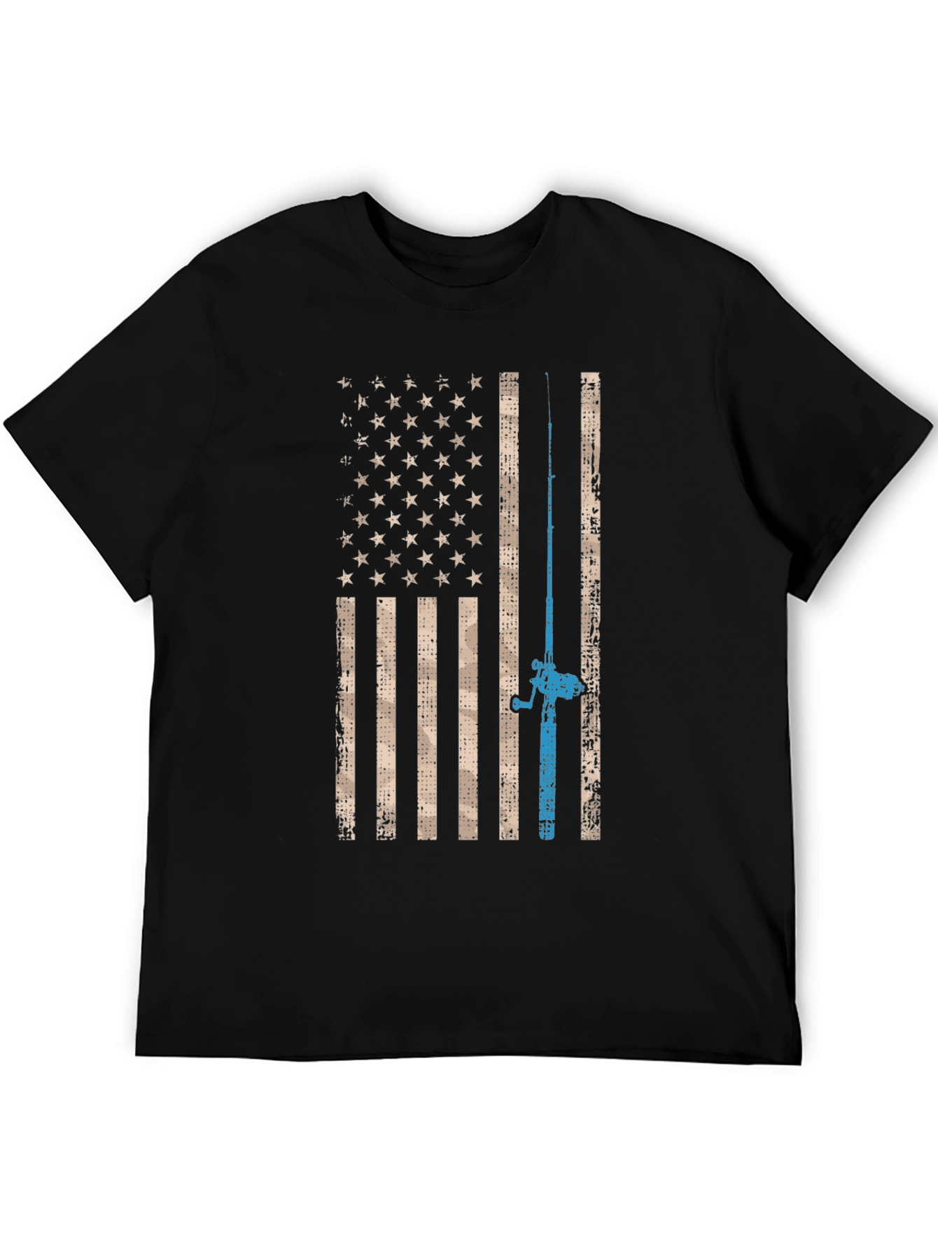 Patriotic Fishing T-Shirt - American Flag Design