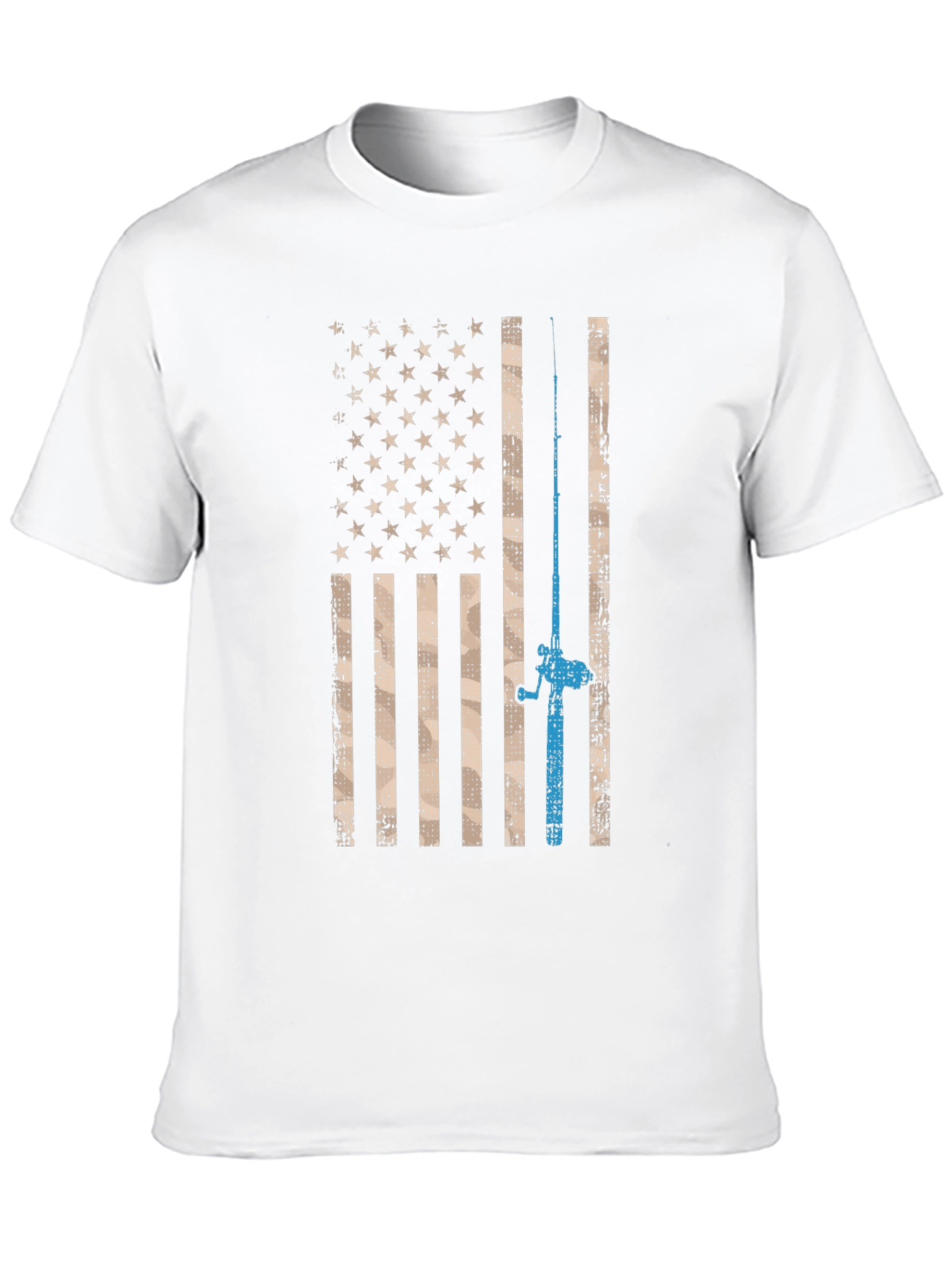 Patriotic Fishing T-Shirt - American Flag Design