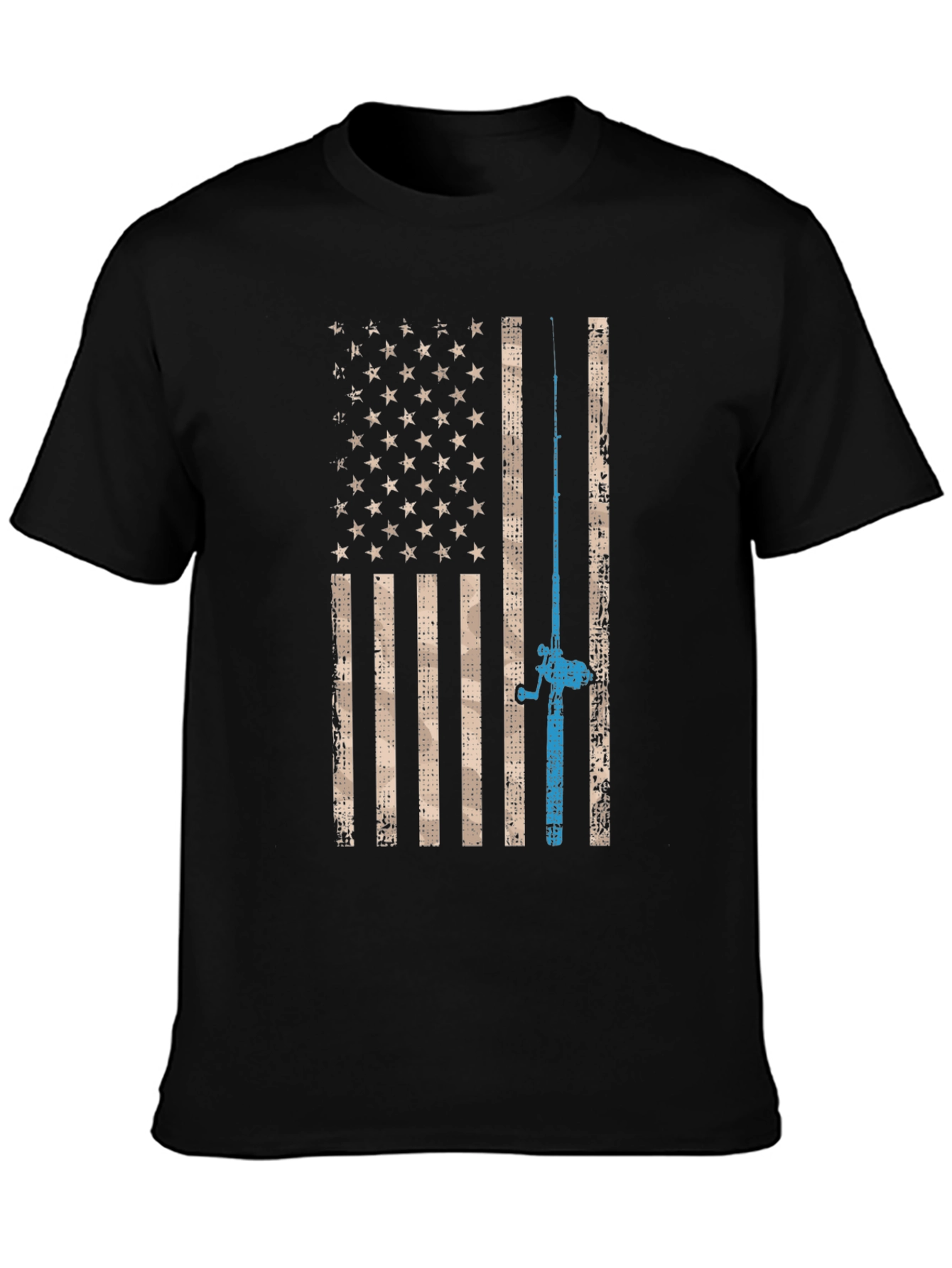 Patriotic Fishing T-Shirt - American Flag Design
