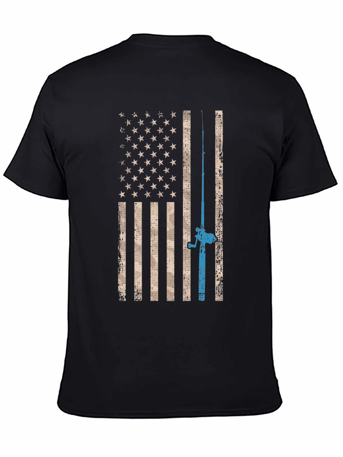 Patriotic Fishing T-Shirt - American Flag Design