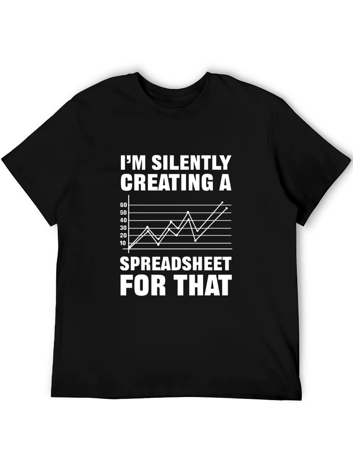 Silently Creating Spreadsheet Black Graphic Tee
