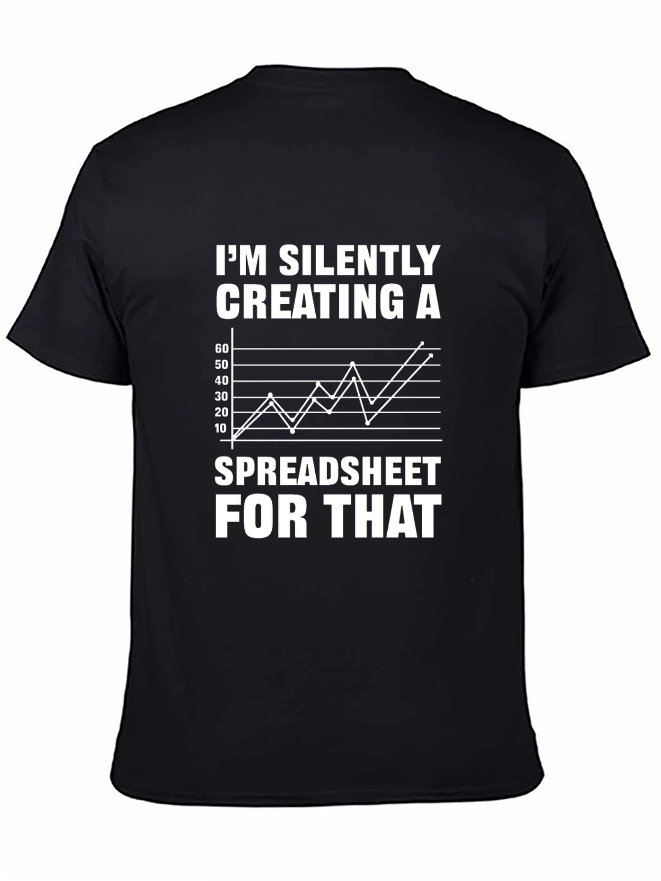 Silently Creating Spreadsheet Black Graphic Tee
