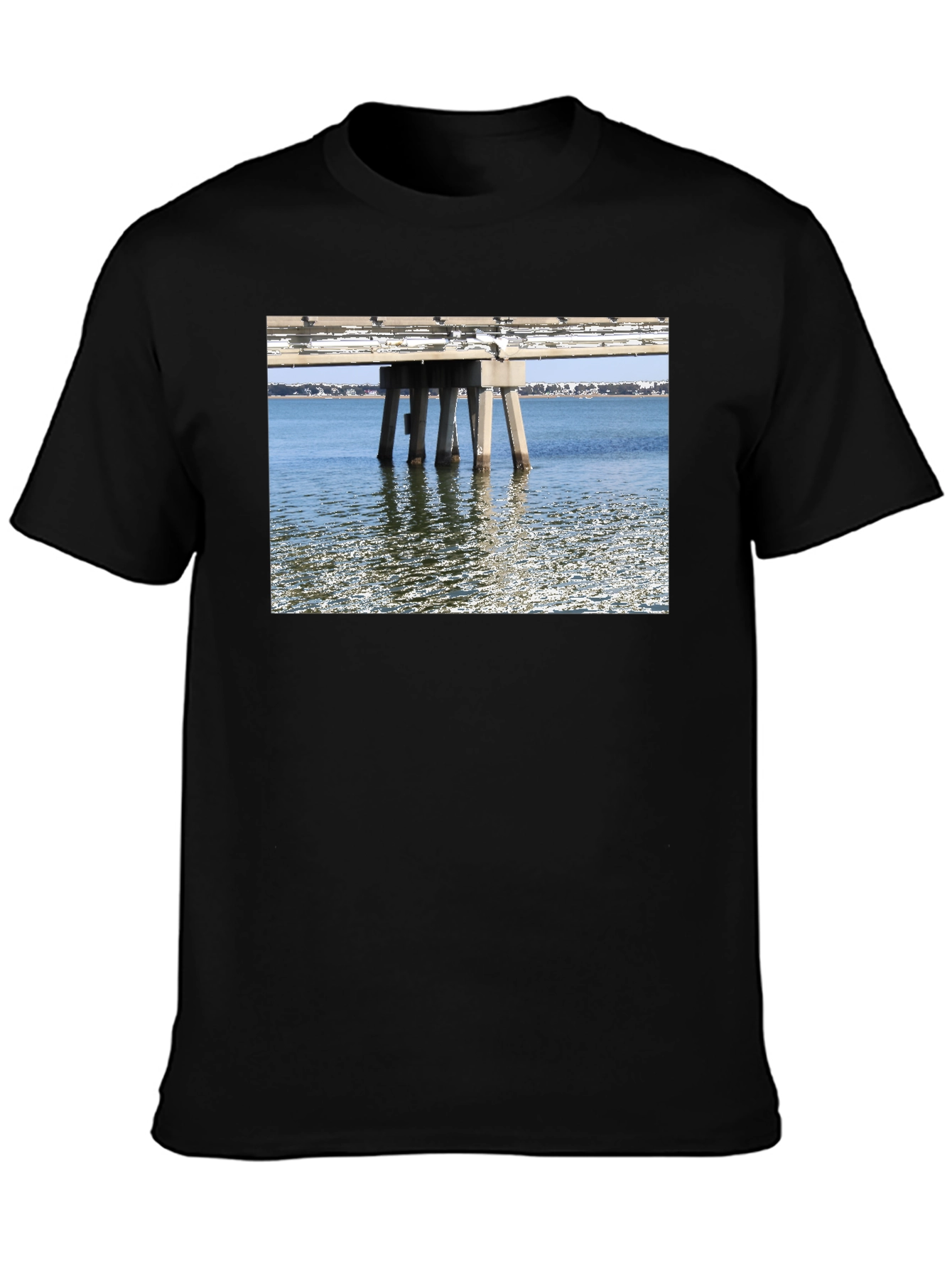 Bridge View Graphic Tee - Black Cotton Casual Wear