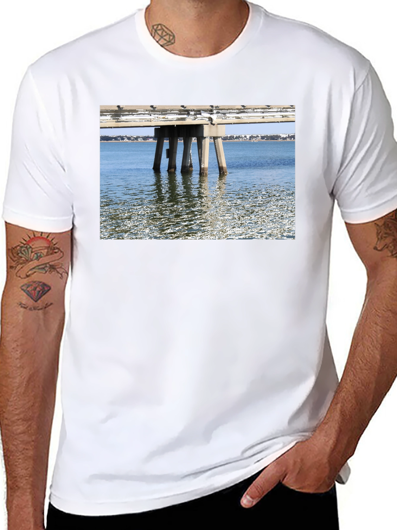 Bridge View Graphic Tee - Black Cotton Casual Wear