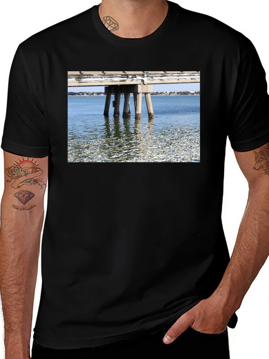 Bridge View Graphic Tee - Black Cotton Casual Wear