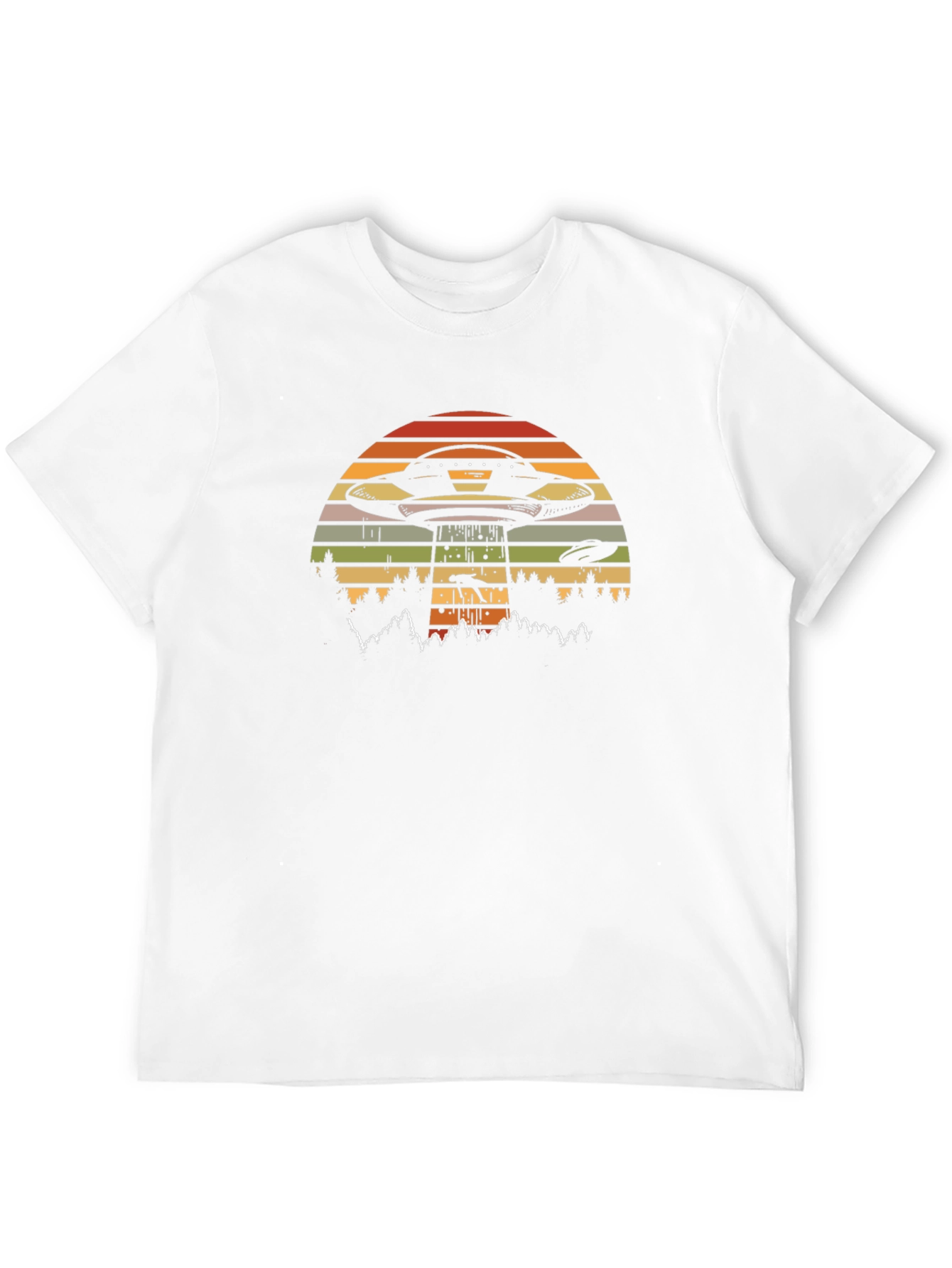 Retro UFO Abduction T-Shirt - Black