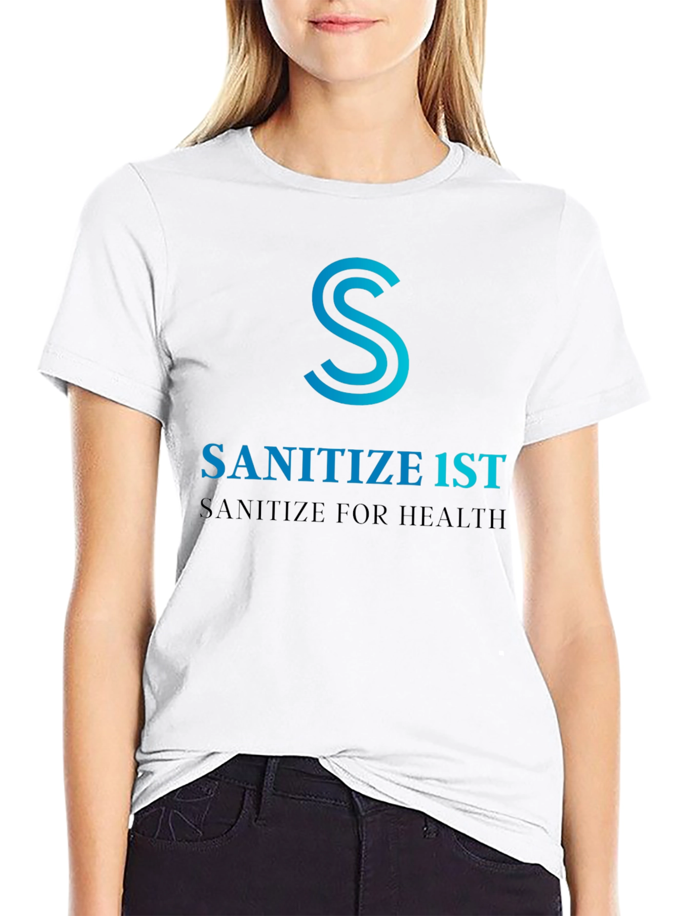 Sanitize 1st Black T-Shirt - Health Awareness Tee