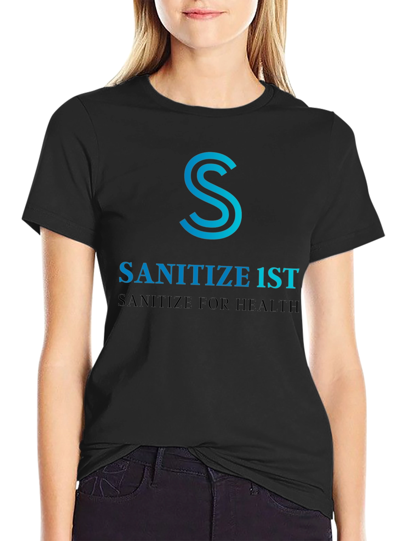 Sanitize 1st Black T-Shirt - Health Awareness Tee