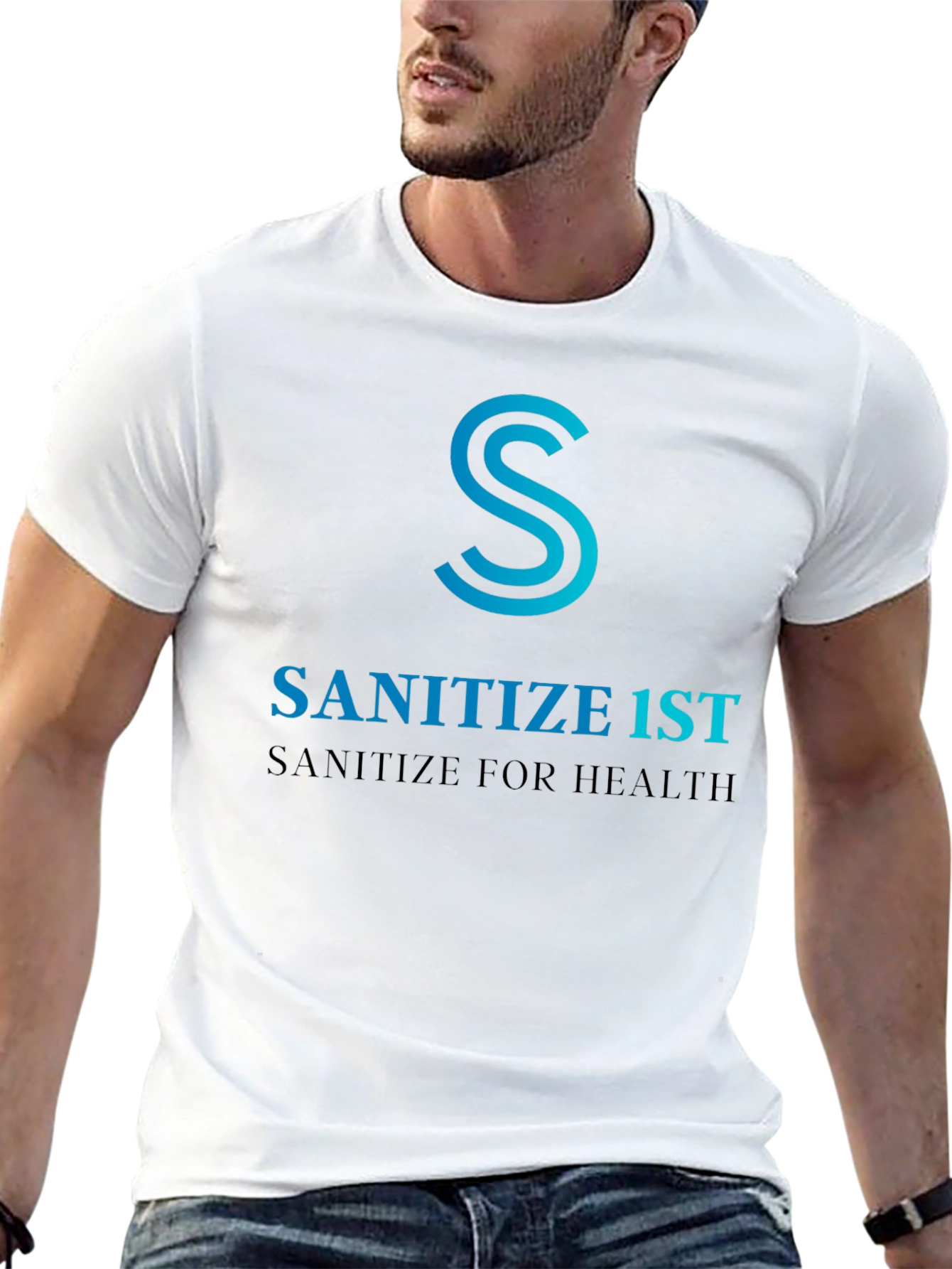 Sanitize 1st Black T-Shirt - Health Awareness Tee