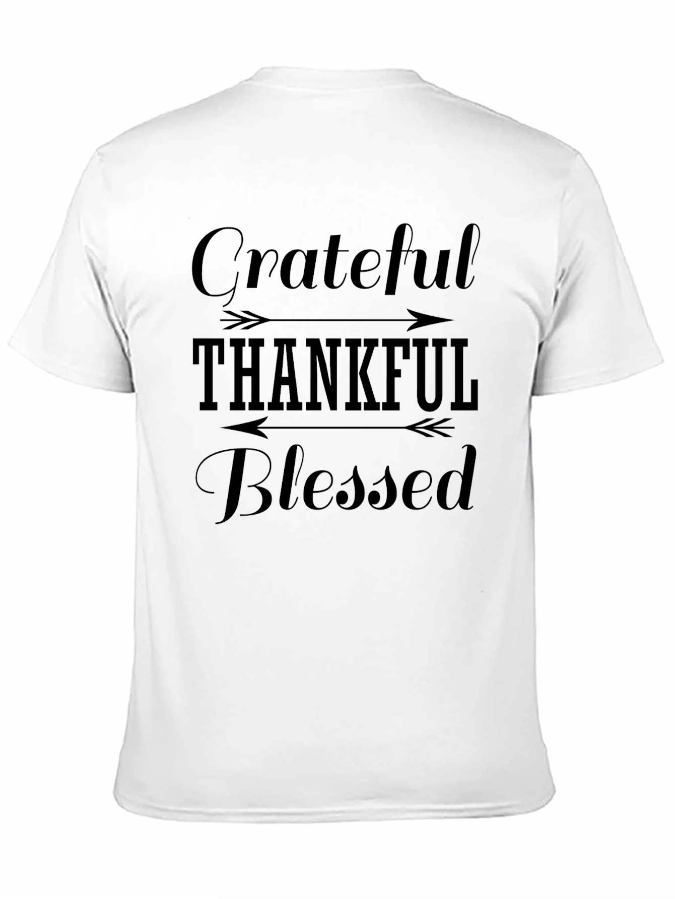 Grateful Thankful Blessed Black T-Shirt