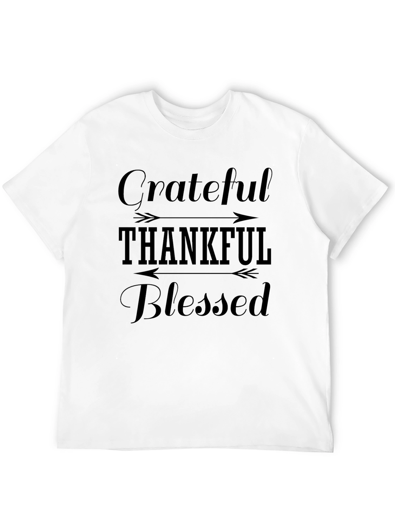Grateful Thankful Blessed Black T-Shirt