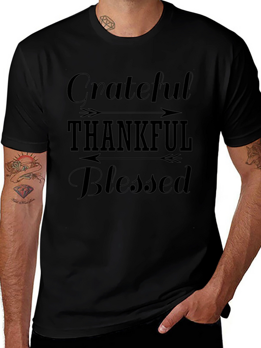 Grateful Thankful Blessed Black T-Shirt