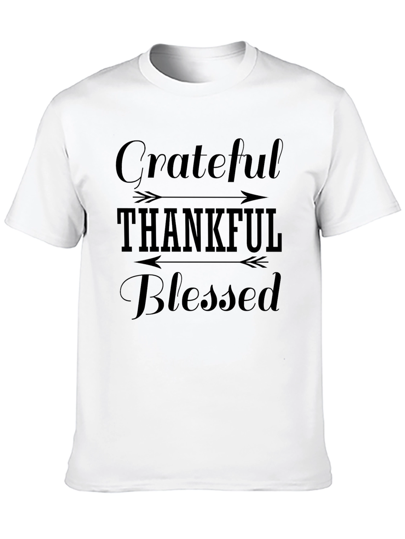 Grateful Thankful Blessed Black T-Shirt