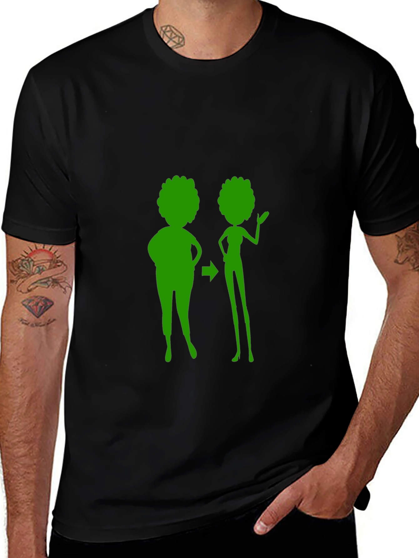 Weight Loss Journey Graphic Tee - Unisex Black T-Shirt
