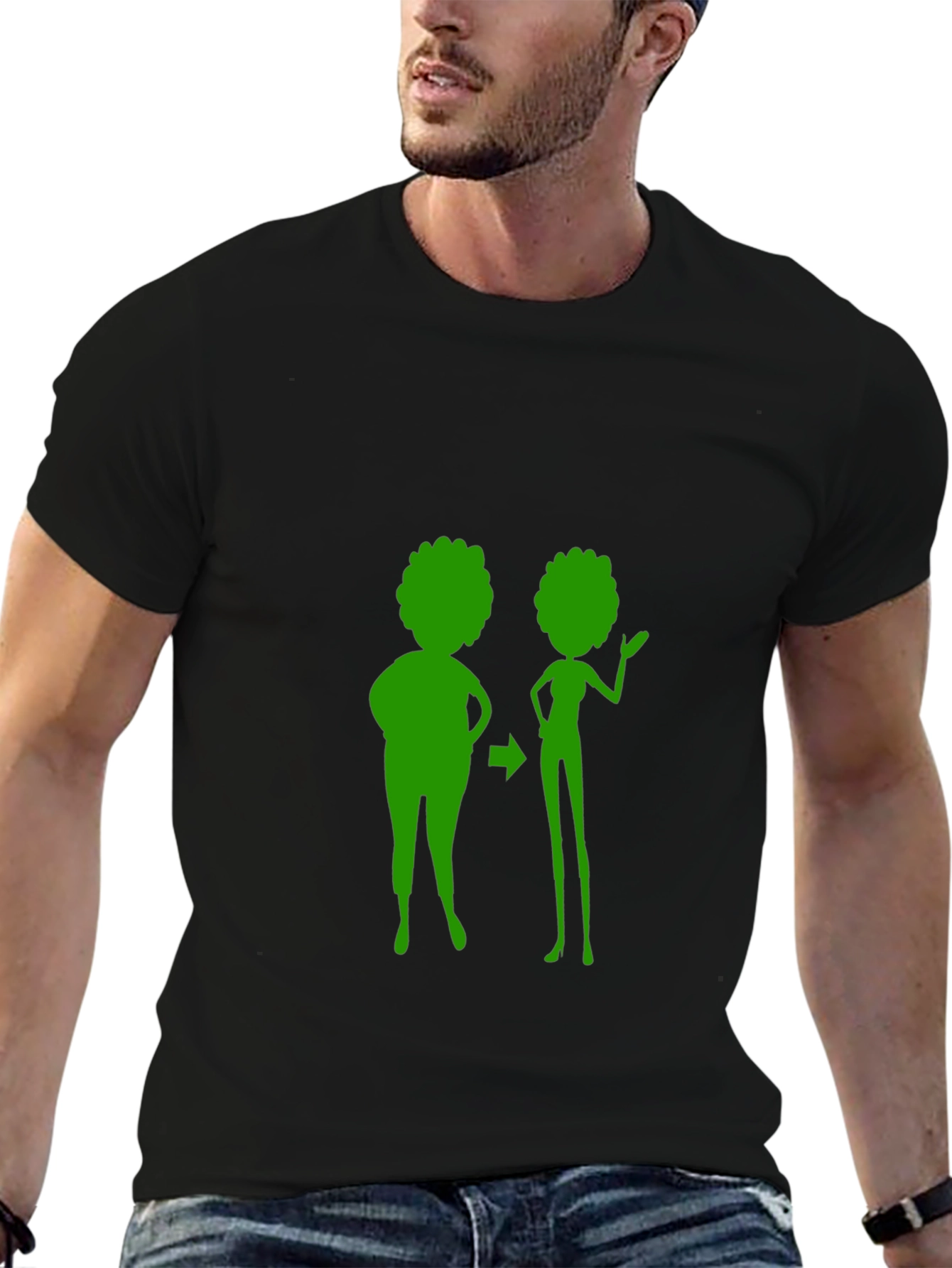 Weight Loss Journey Graphic Tee - Unisex Black T-Shirt