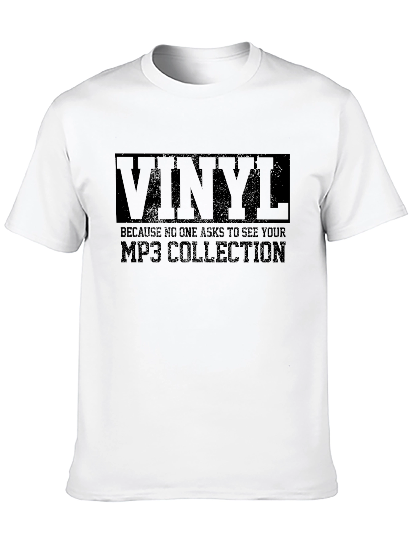 Vinyl MP3 Collection Mens Black Graphic Tee