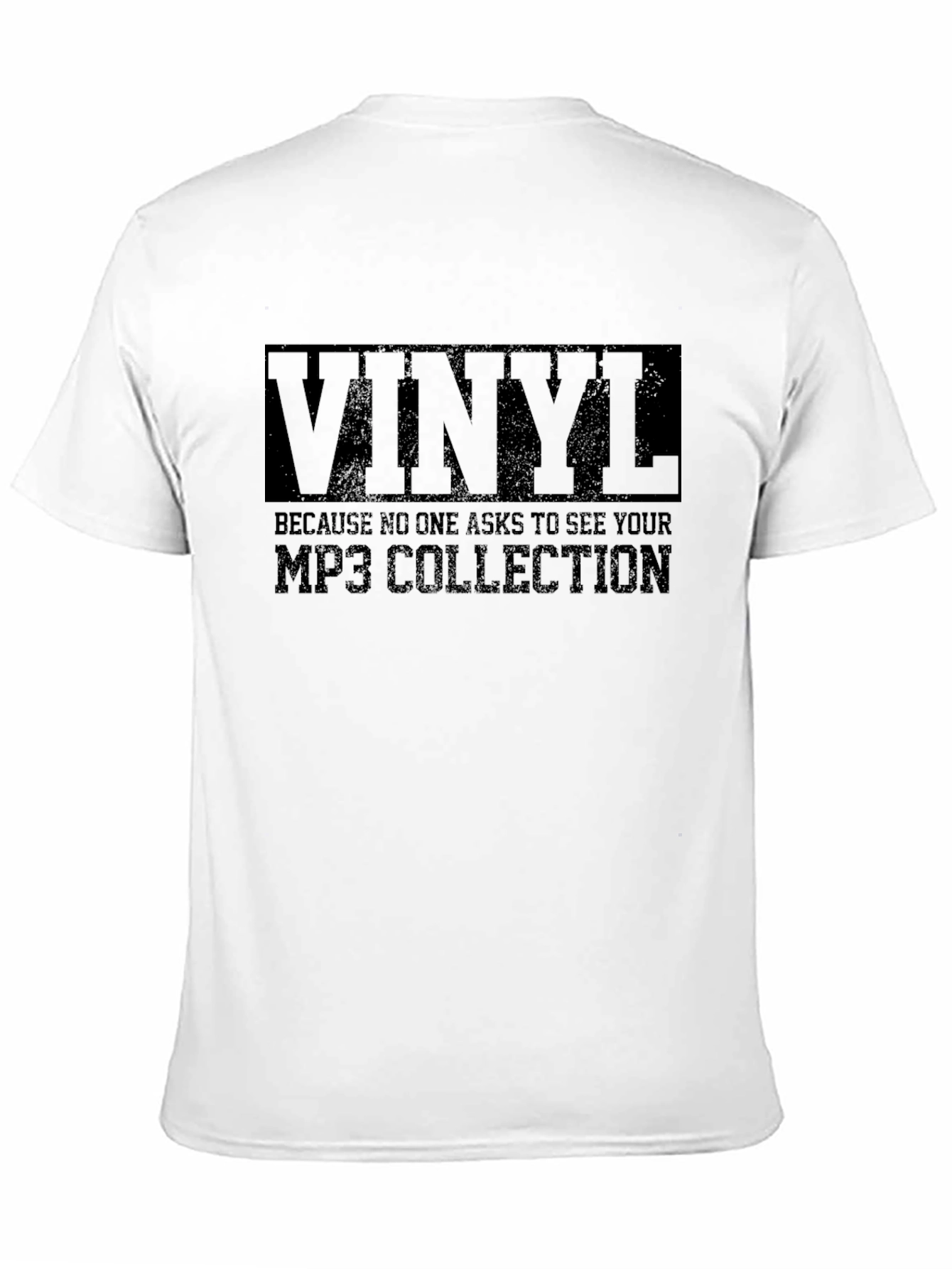 Vinyl MP3 Collection Mens Black Graphic Tee