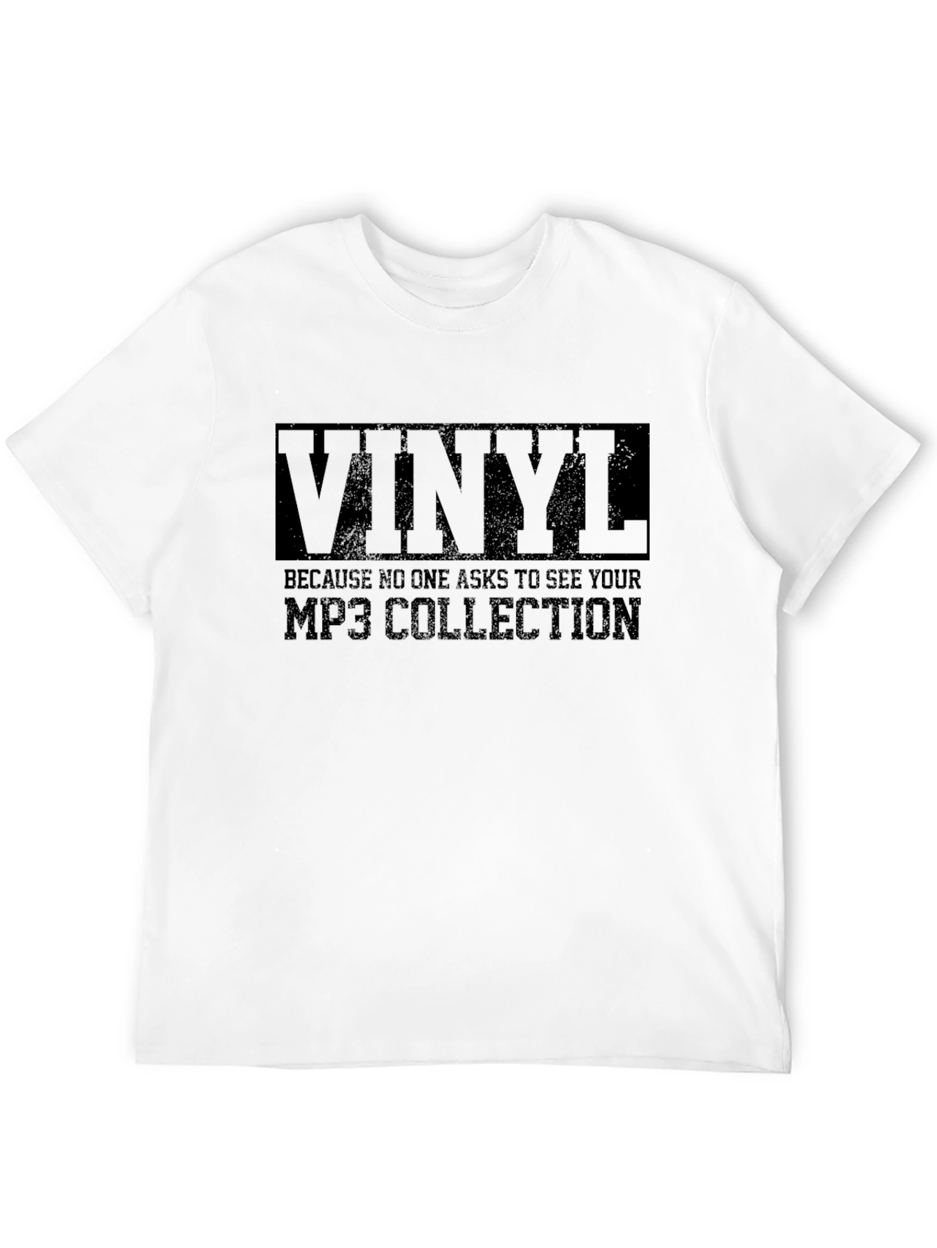 Vinyl MP3 Collection Mens Black Graphic Tee