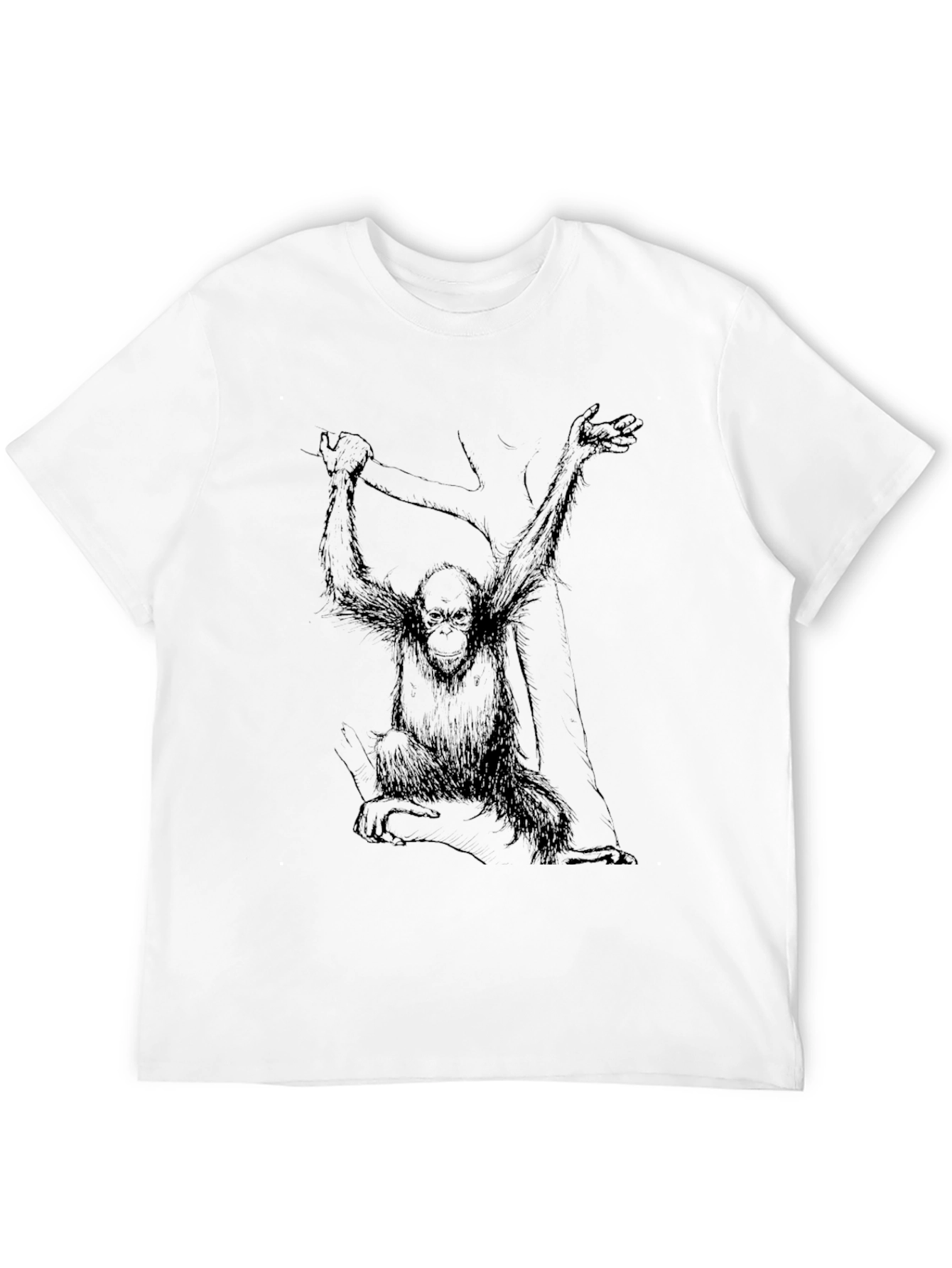 Orangutan Graphic Tee - Black Cotton T-Shirt
