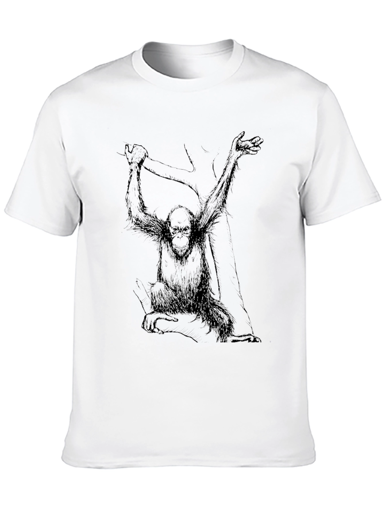 Orangutan Graphic Tee - Black Cotton T-Shirt