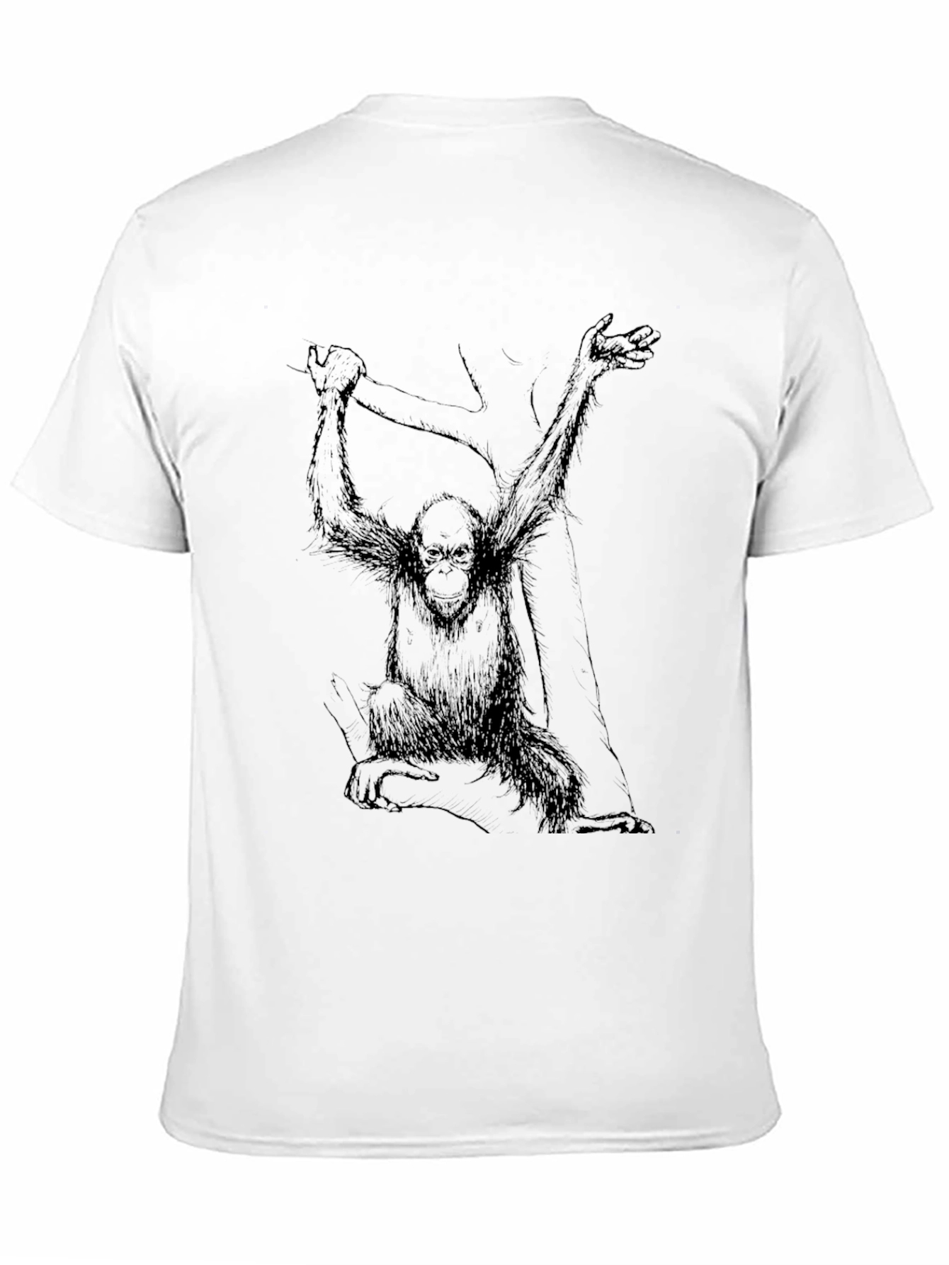 Orangutan Graphic Tee - Black Cotton T-Shirt