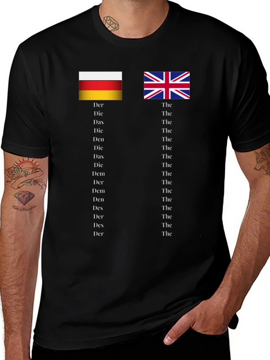 Flags & Articles T-Shirt: German & English Grammar Tee