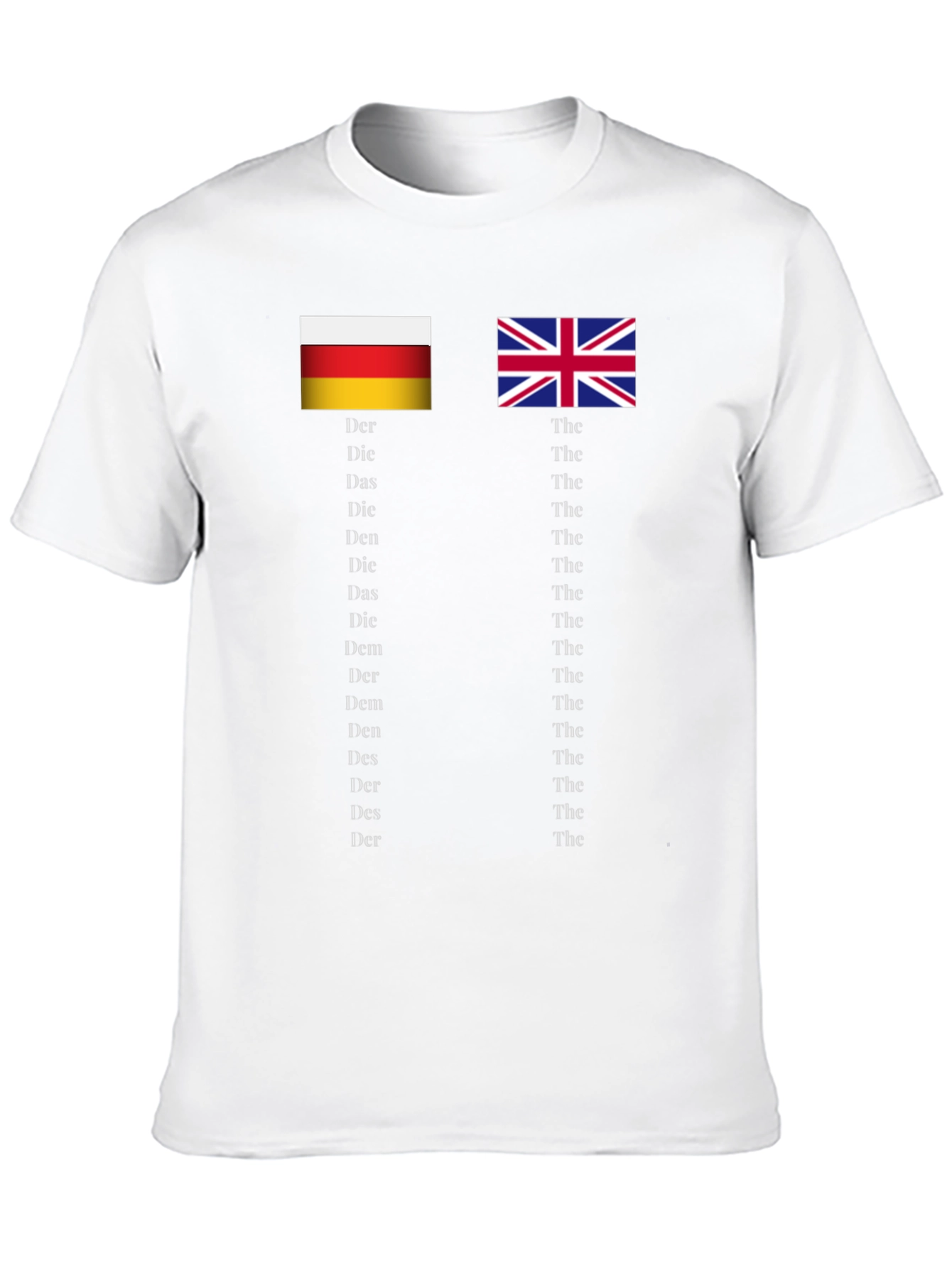 Flags & Articles T-Shirt: German & English Grammar Tee
