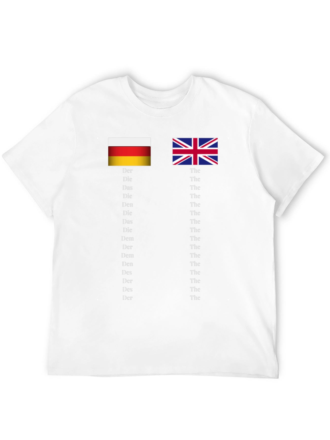 Flags & Articles T-Shirt: German & English Grammar Tee