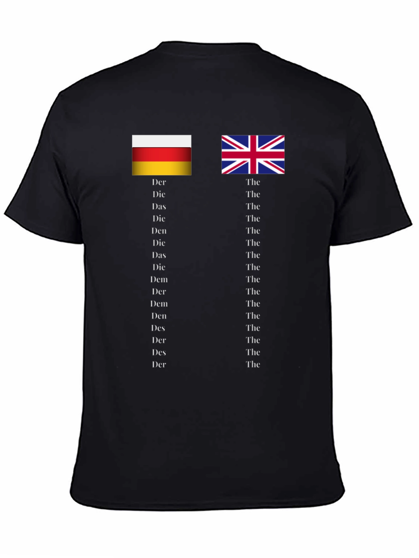 Flags & Articles T-Shirt: German & English Grammar Tee