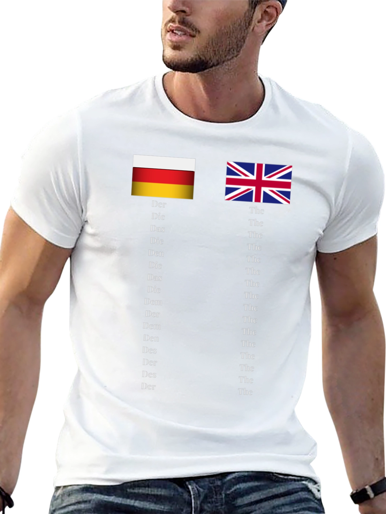 Flags & Articles T-Shirt: German & English Grammar Tee