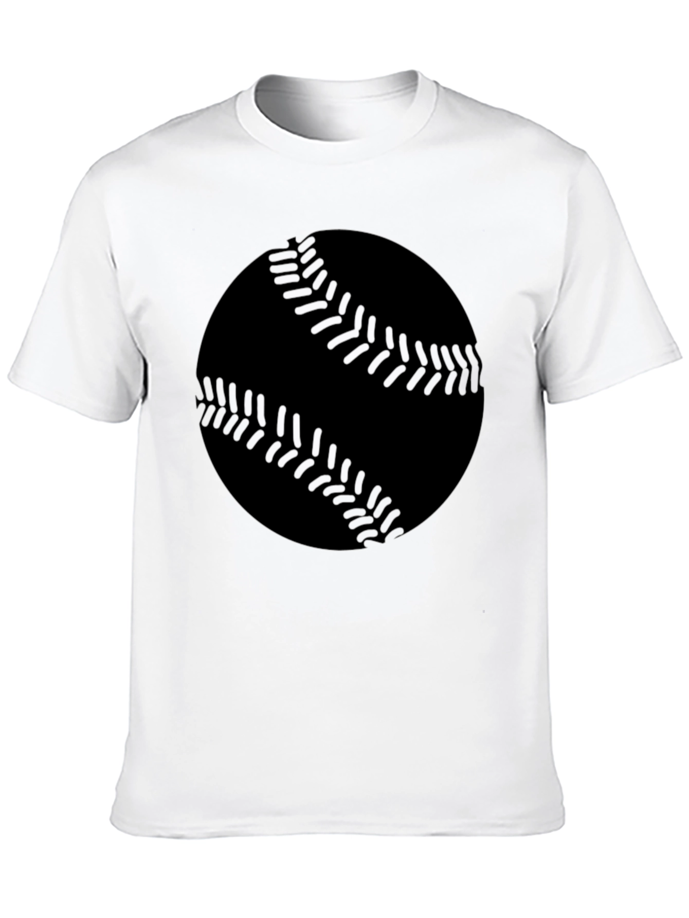 Baseball Graphic Tee - Black Cotton T-Shirt