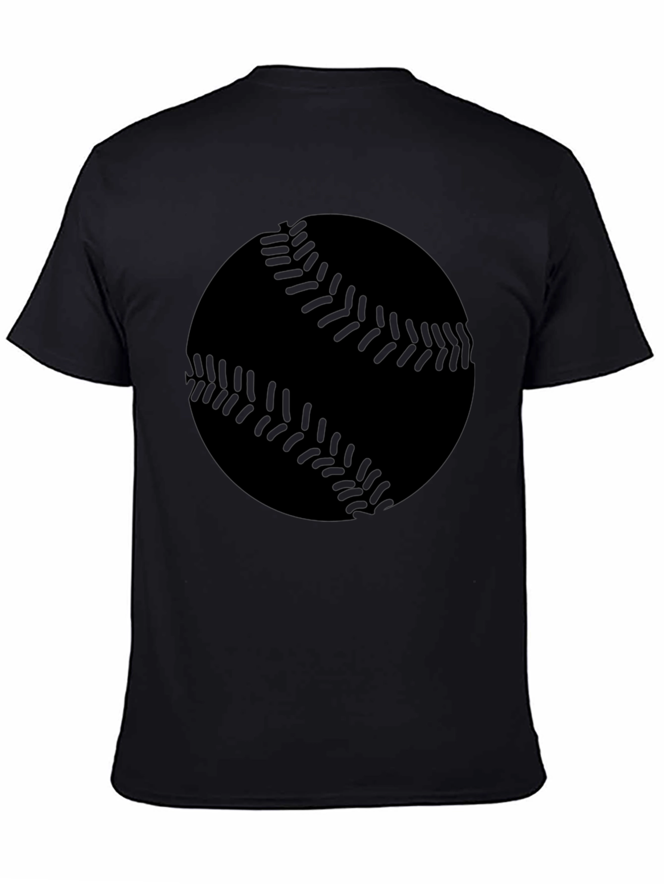 Baseball Graphic Tee - Black Cotton T-Shirt